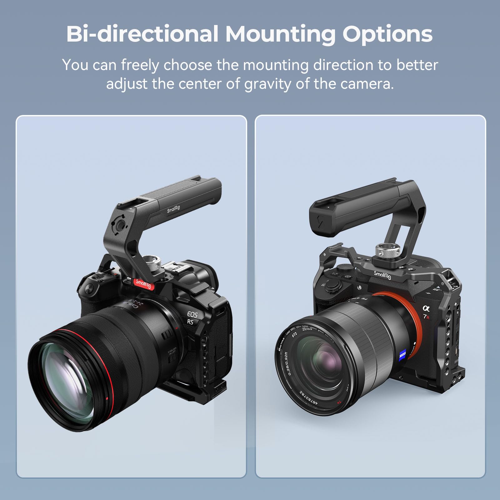 Smallrig Lightweight Top Handle With 3/8-16 Locating Pins For Arri, Tiny Camera Top Handle Only 113G, High-Strength Engineering