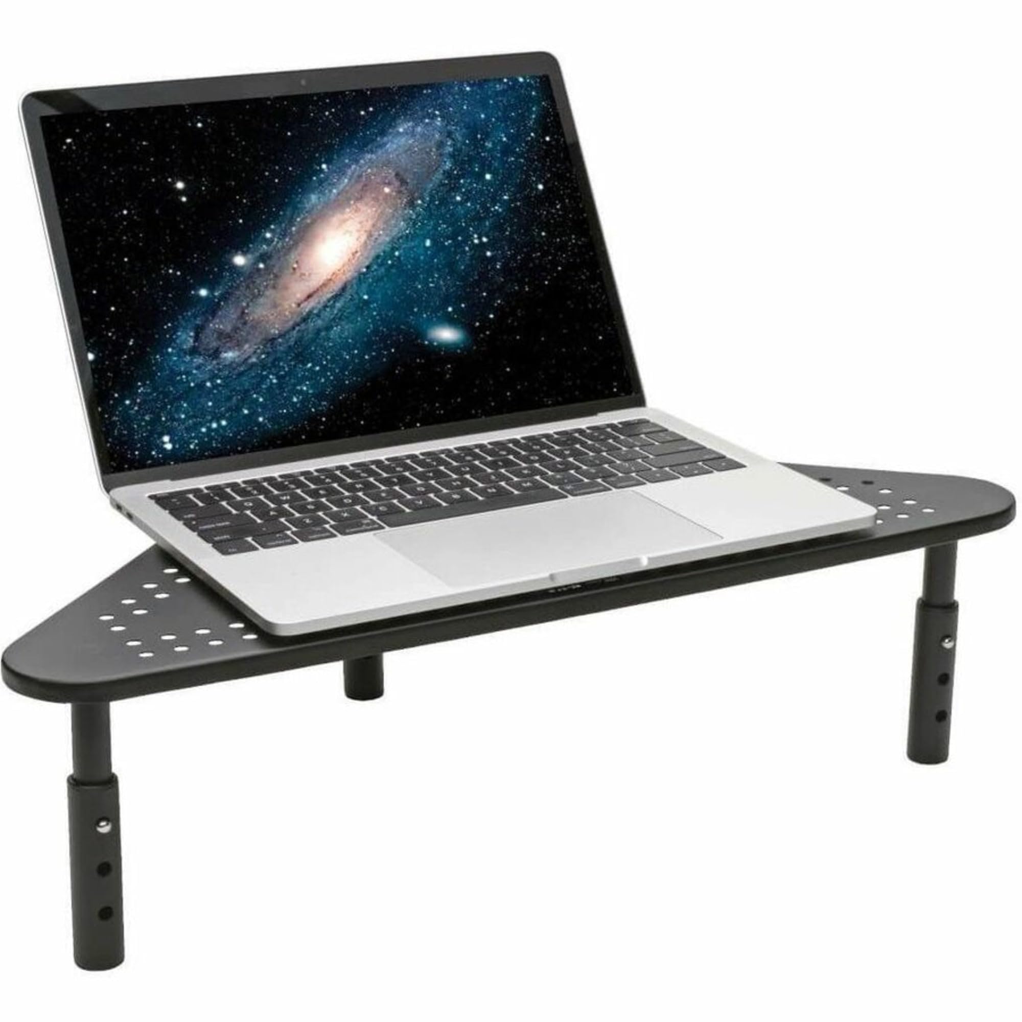 Tripp Lite Computer Monitor Stand, Corner Desk Monitor Stand For L Shaped Desk, Adjustable Height, 12 X 20 In, Metal, Black (Mr1