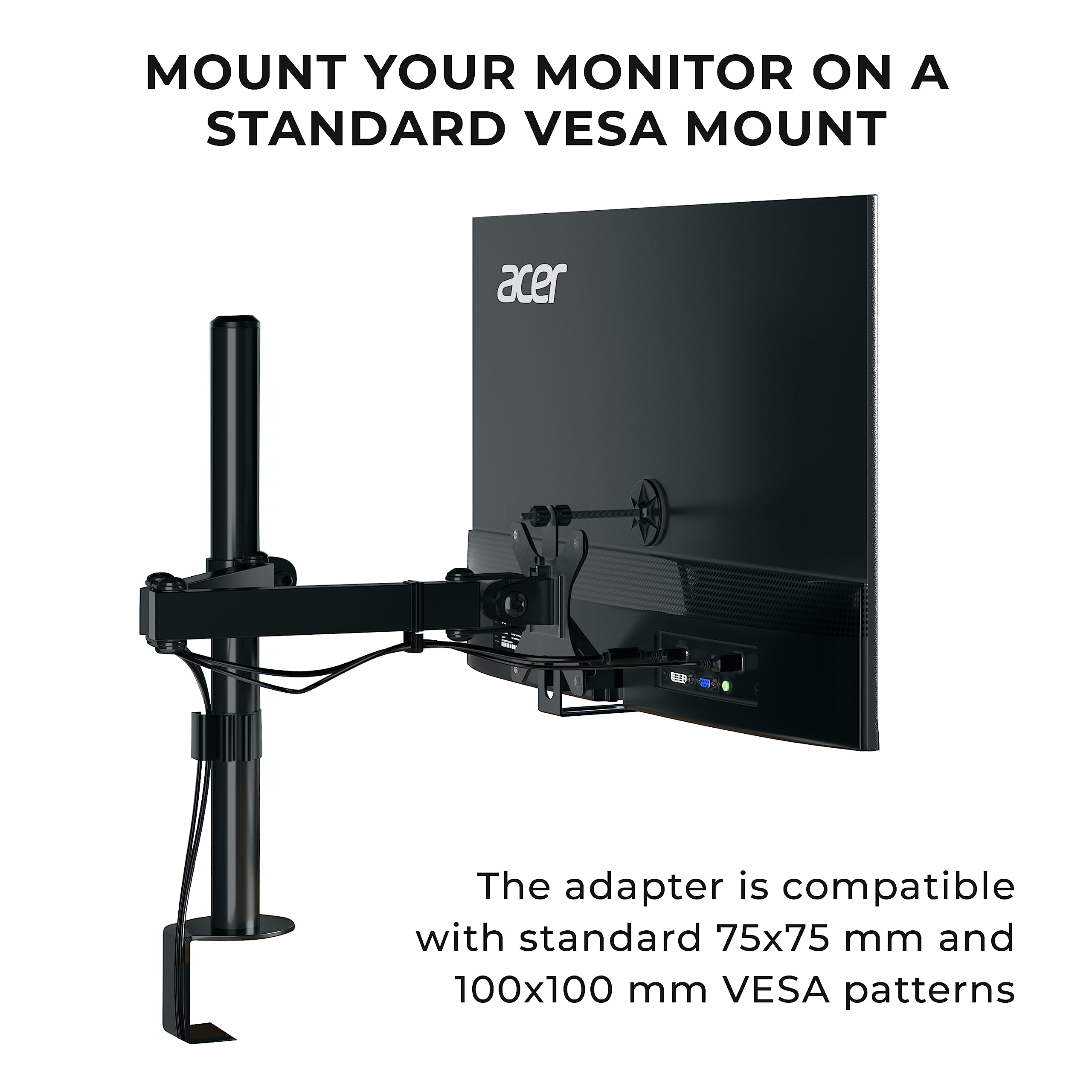 Humancentric Vesa Mount Adapter Bracket, Vesa Adapter Compatible With Acer Monitor R240Hy Bidx, R221Q, R271, Sb220Q, R241Y, Rt240Y, Rt270, Sa220Q, Sa230 Bi, Sa240Y, Sa270 Bbix, Sb230, Sb240Y