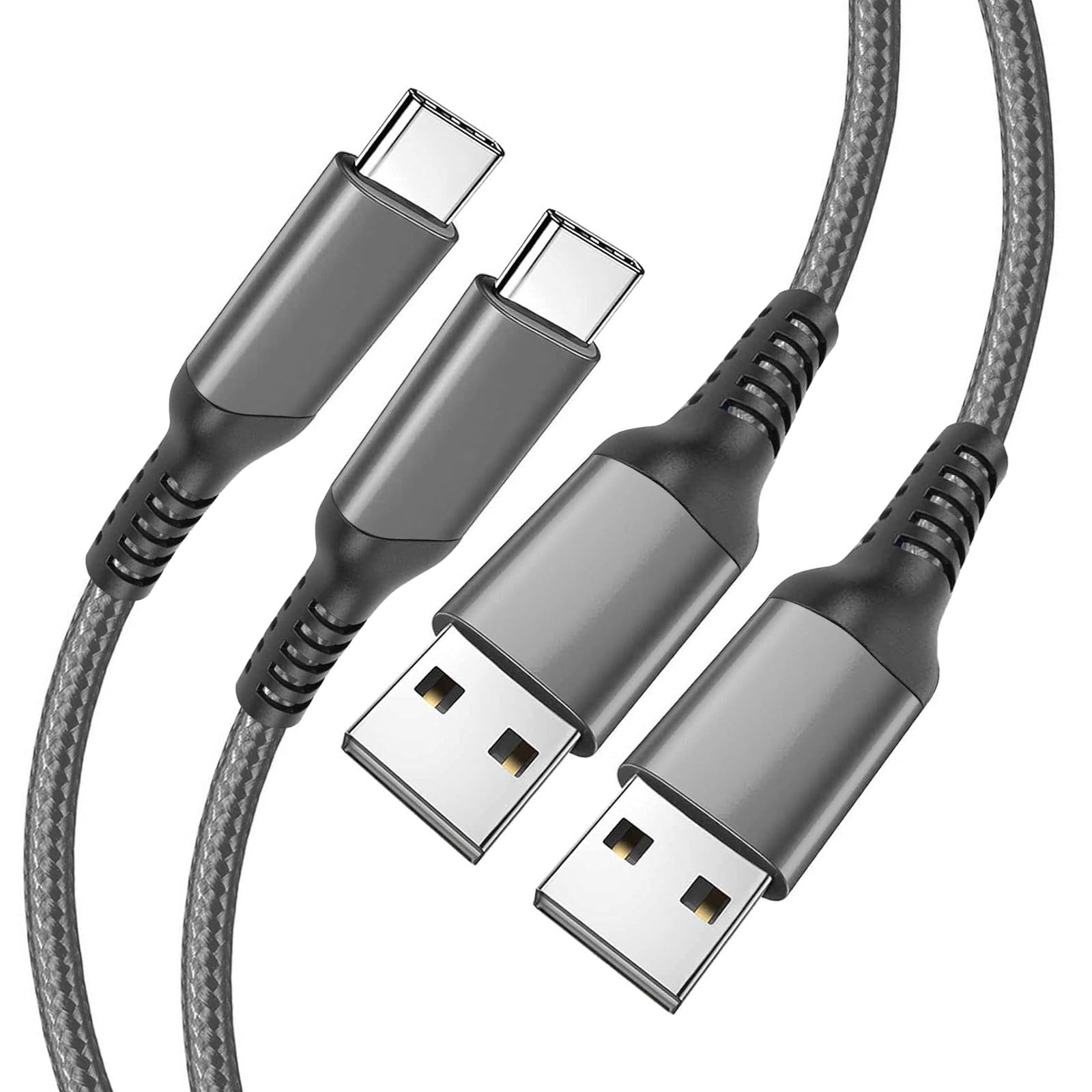 Awnuwuy [2Pack 10Ft] Usb Type C Charging Cable Grey,Long Android Auto Cable, Usb A To Usb C Quick Charge Cord For Iphone 15/15 P