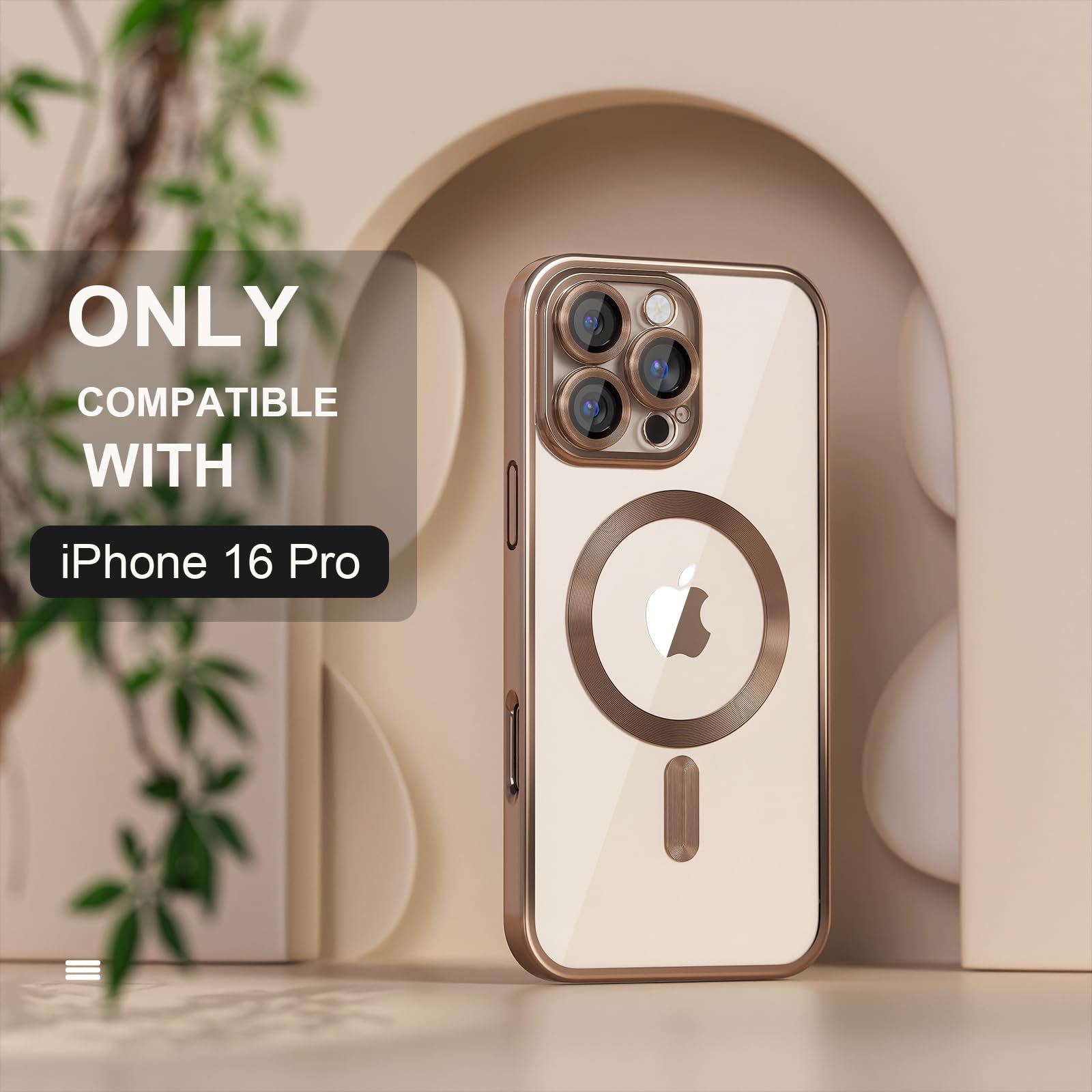 Misea Magnetic For Iphone 16 Pro Case With Magsafe [Never Yellowing] [Military Grade Drop Protection] Full Camera Lens Protector