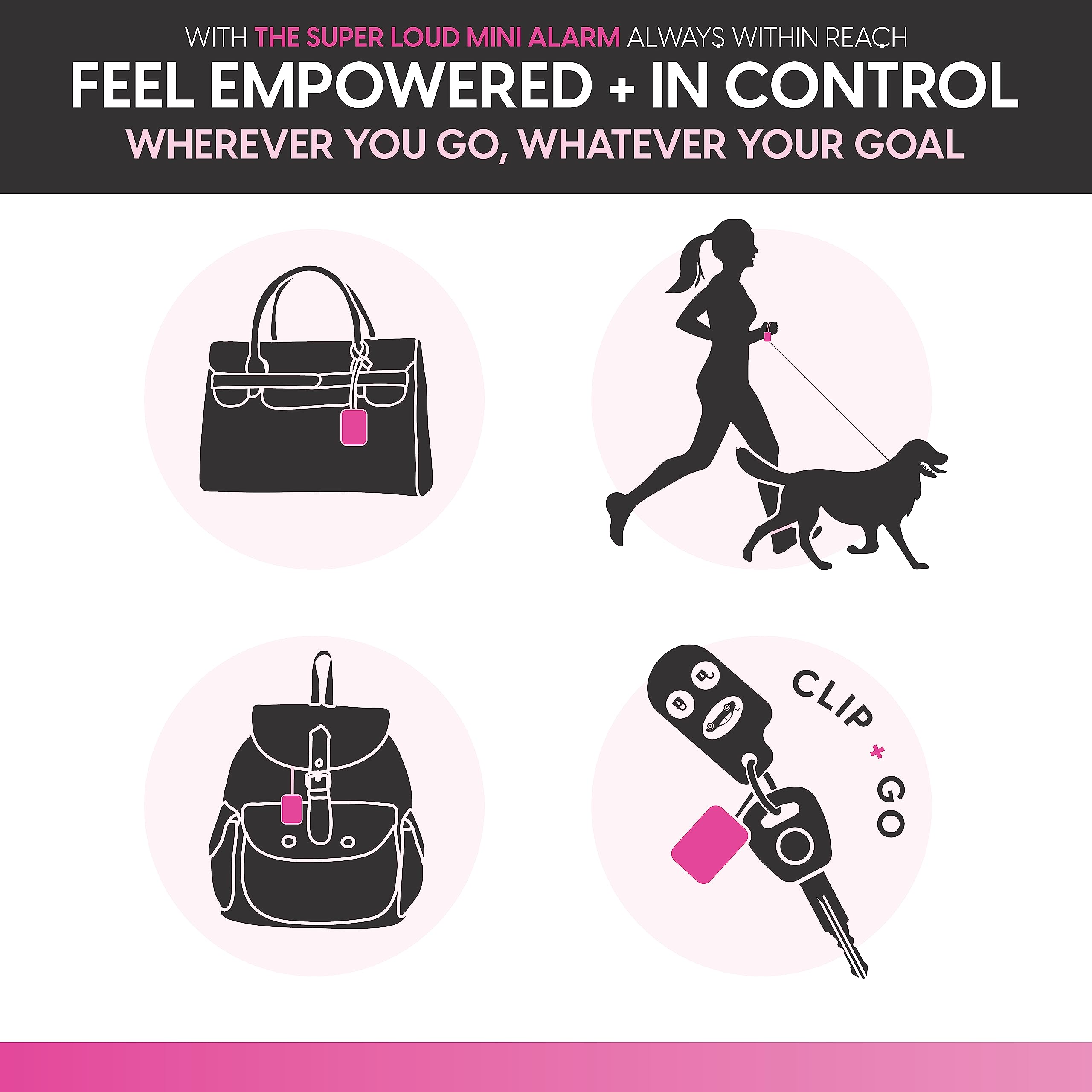 Blingsting Personal Safety Alarm For Women   125 Decibel Loud Self Defense Alarm W/Recessed Activation Button   Led Light & Keyc