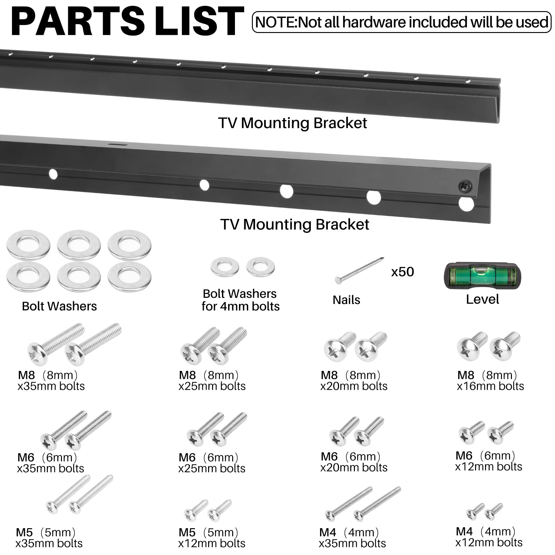 Aentgiu Studless 3 Pairs Tv Wall Mount, Heavy Duty Drywall Tv Bracket Hanger For 32 75 Inch Flat Screen Tvs, No Stud, No Drill, No Anchors, Easy Install With All Hardware