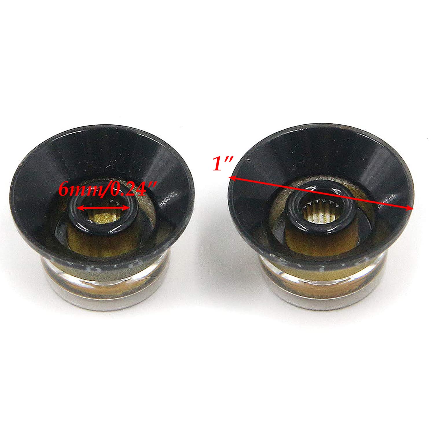 Farboat 4Pcs Guitar Volume Tone Control Knob Ufo Shape For Lp Electric Guitar (Black And Gold)