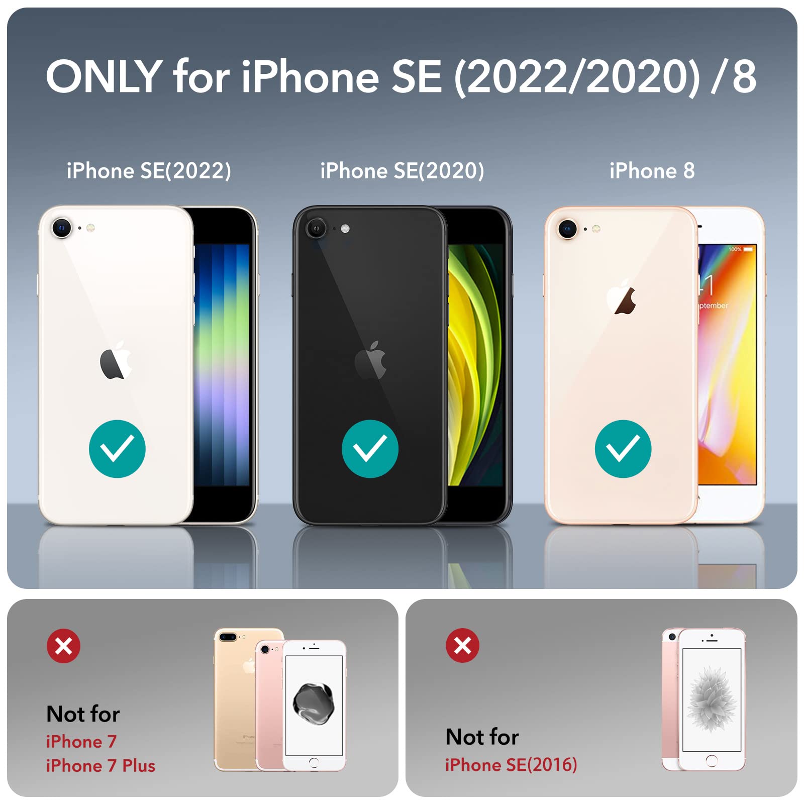 Esr Clear Silicone Case Compatible With Iphone Se (2022) Case, Iphone Se (2020), Iphone 8, Thin Soft Tpu Transparent Protective