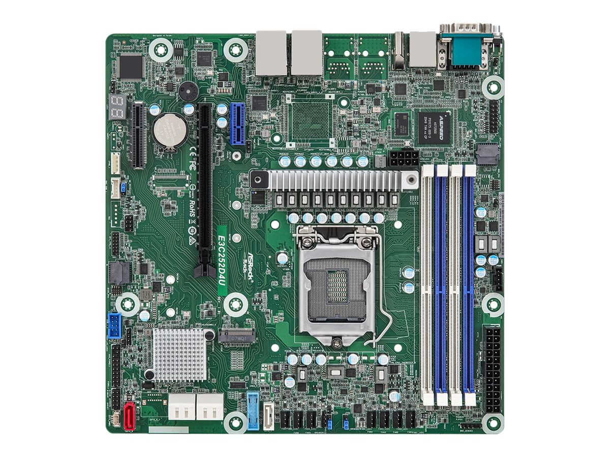 ASRock SV MB E3C252D4U C252 S1200 Single Socket H5 Xeon 32GB MicroATX Retail