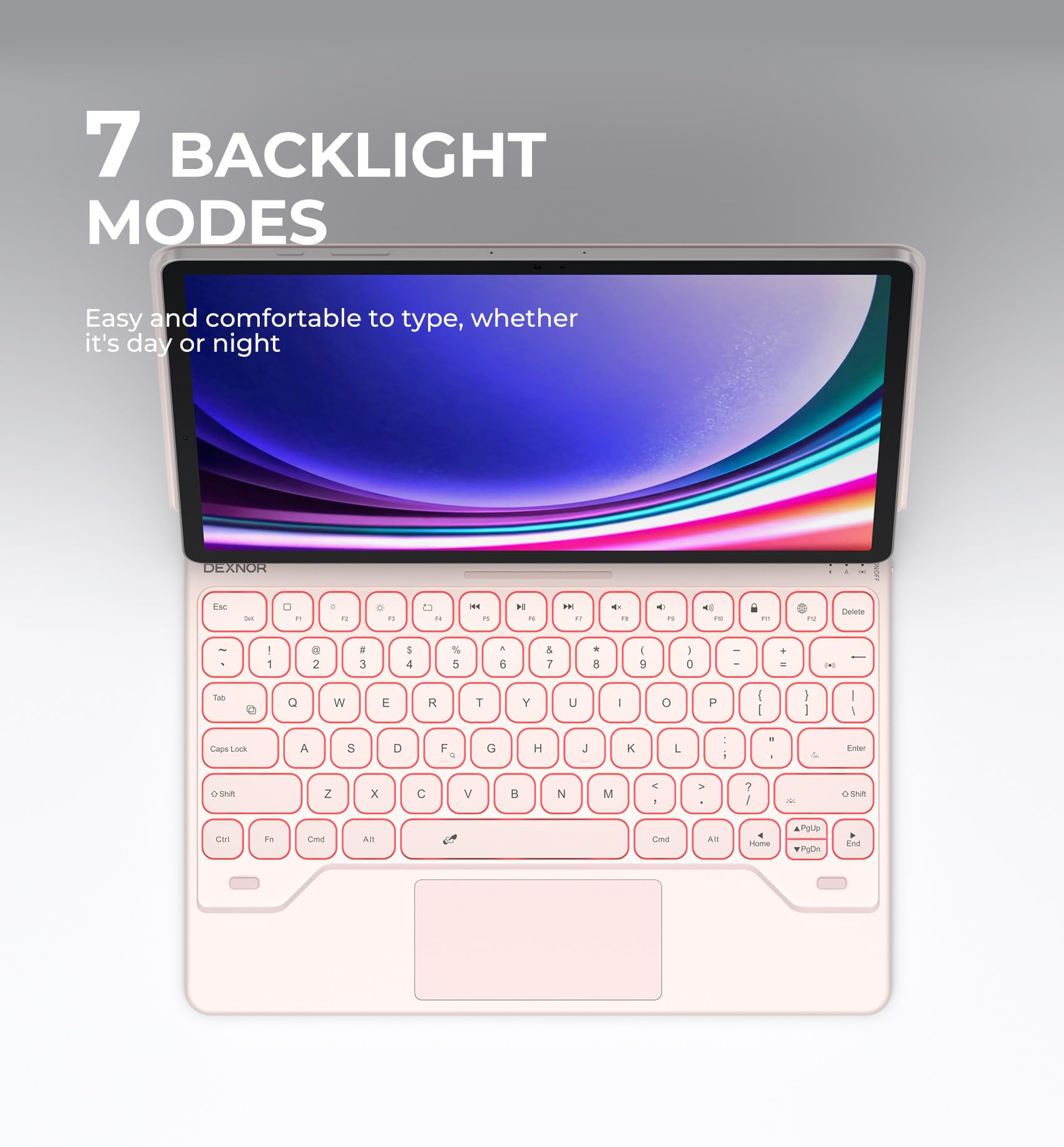 Dexnor For Samsung Galaxy Tab S9+ Plus/S9 Fe+ Plus/S8+ Plus/S7+ Plus/S7 Fe Case With Keyboard 12.4 Floating Cantilever Magnetic