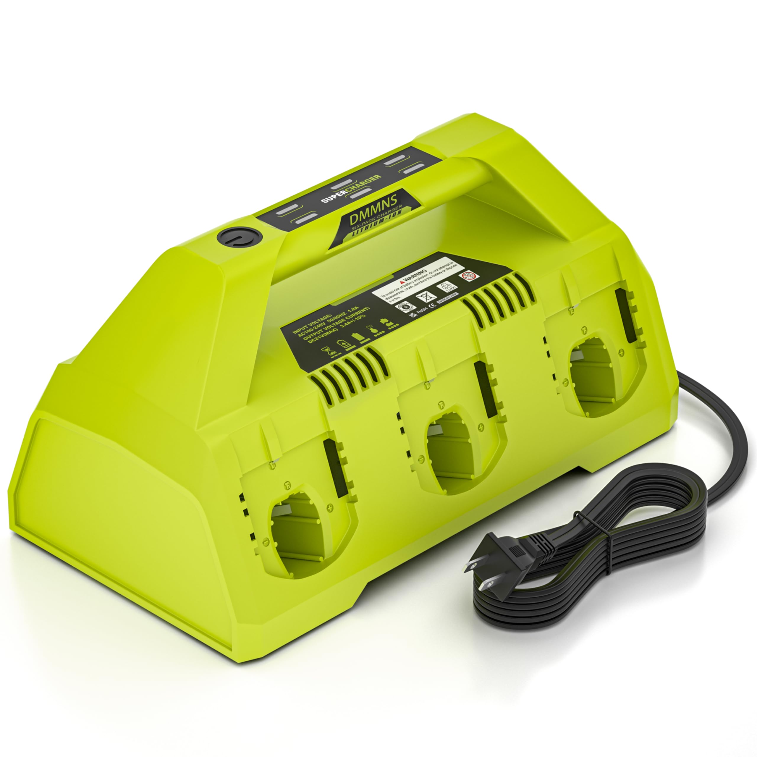 DMMNS 2026 Upgraded 6-Port 18V Super Fast Charger Station Replacement for Ryobi P117 P135 Charger,Compatible with Ryobi 18V Lith