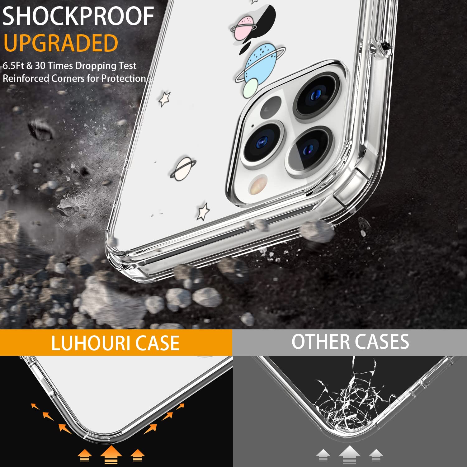 Luhouri Designed For Iphone 12 Pro Max Case With Screen Protector - Slim Fit, Sturdy Clear Acrylic Cover For Women And Girls - P