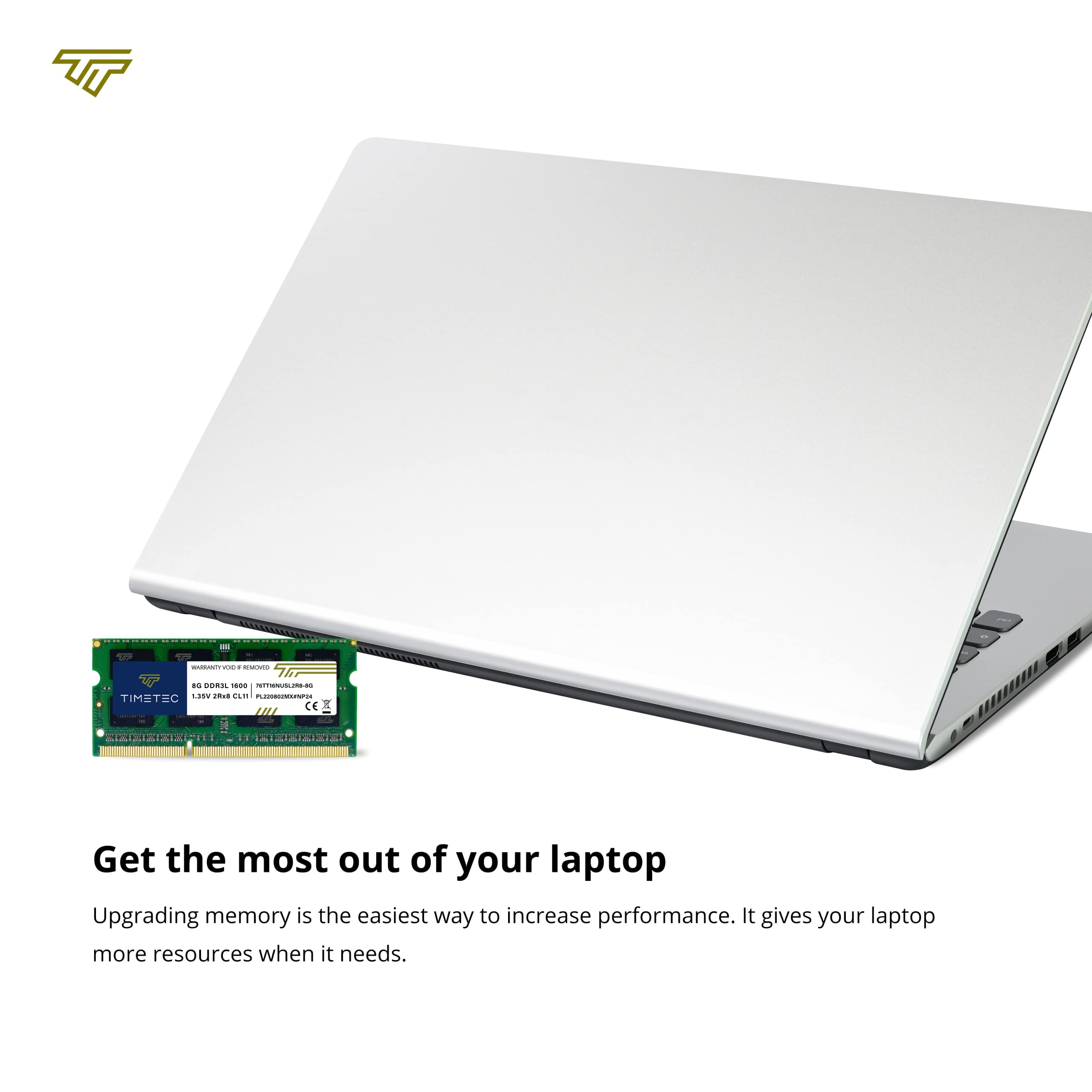 Timetec 16Gb Kit(2X8Gb) Ddr3L/Ddr3 1600Mhz(Ddr3L 1600) Pc3L 12800 Non Ecc Unbuffered 1.35V/1.5V Cl11 2Rx8 Dual Rank 204 Pin Sodi