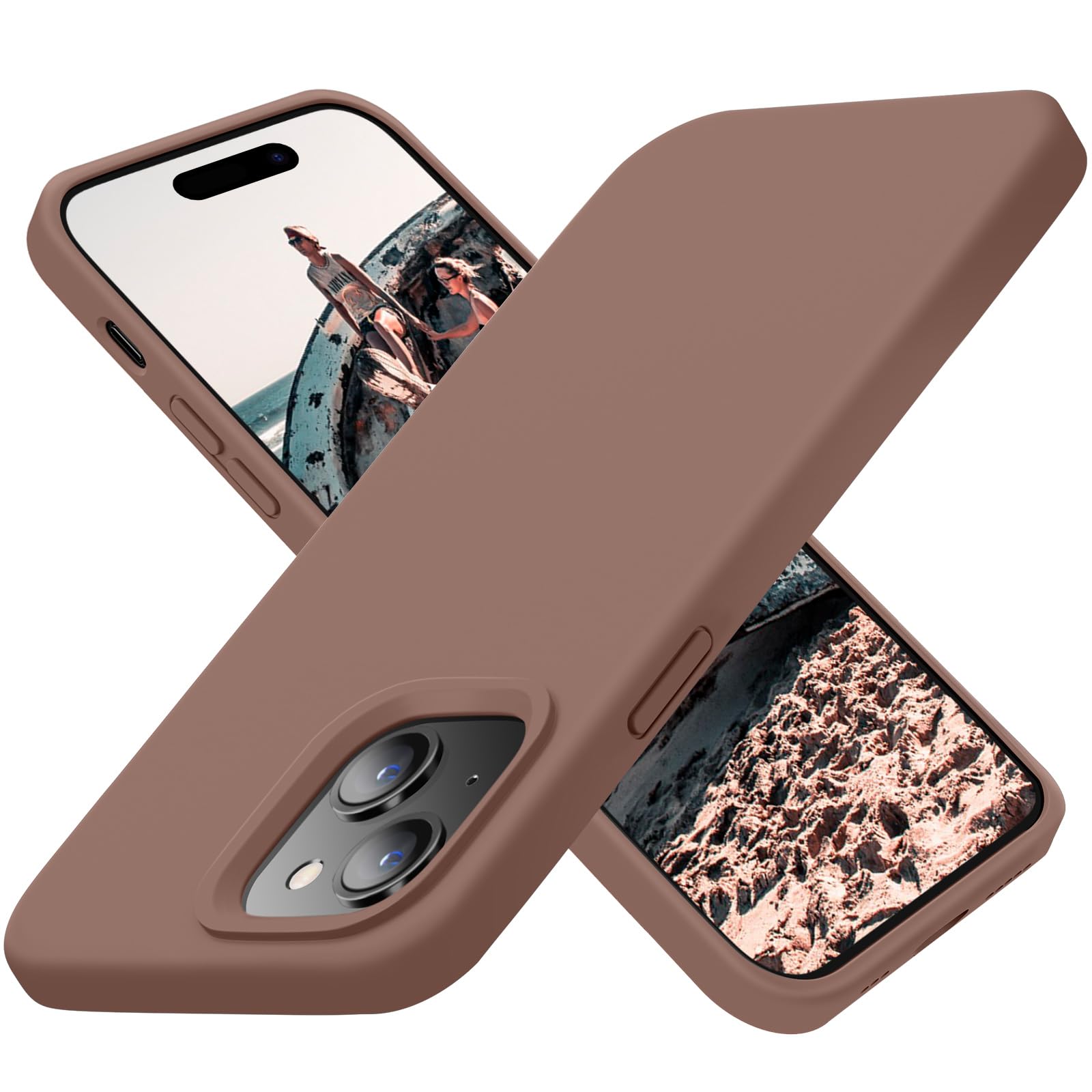 Cordking for iPhone 15 Case, Silicone Ultra Slim Shockproof Protective Phone Case with [Soft Anti-Scratch Microfiber Lining], 6.