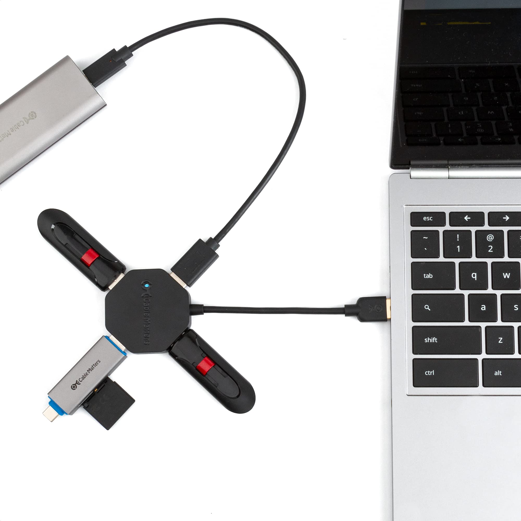 Cable Matters Ultra Mini 4 Port USB Hub (USB 3.0 Hub, USB 3 Hub)