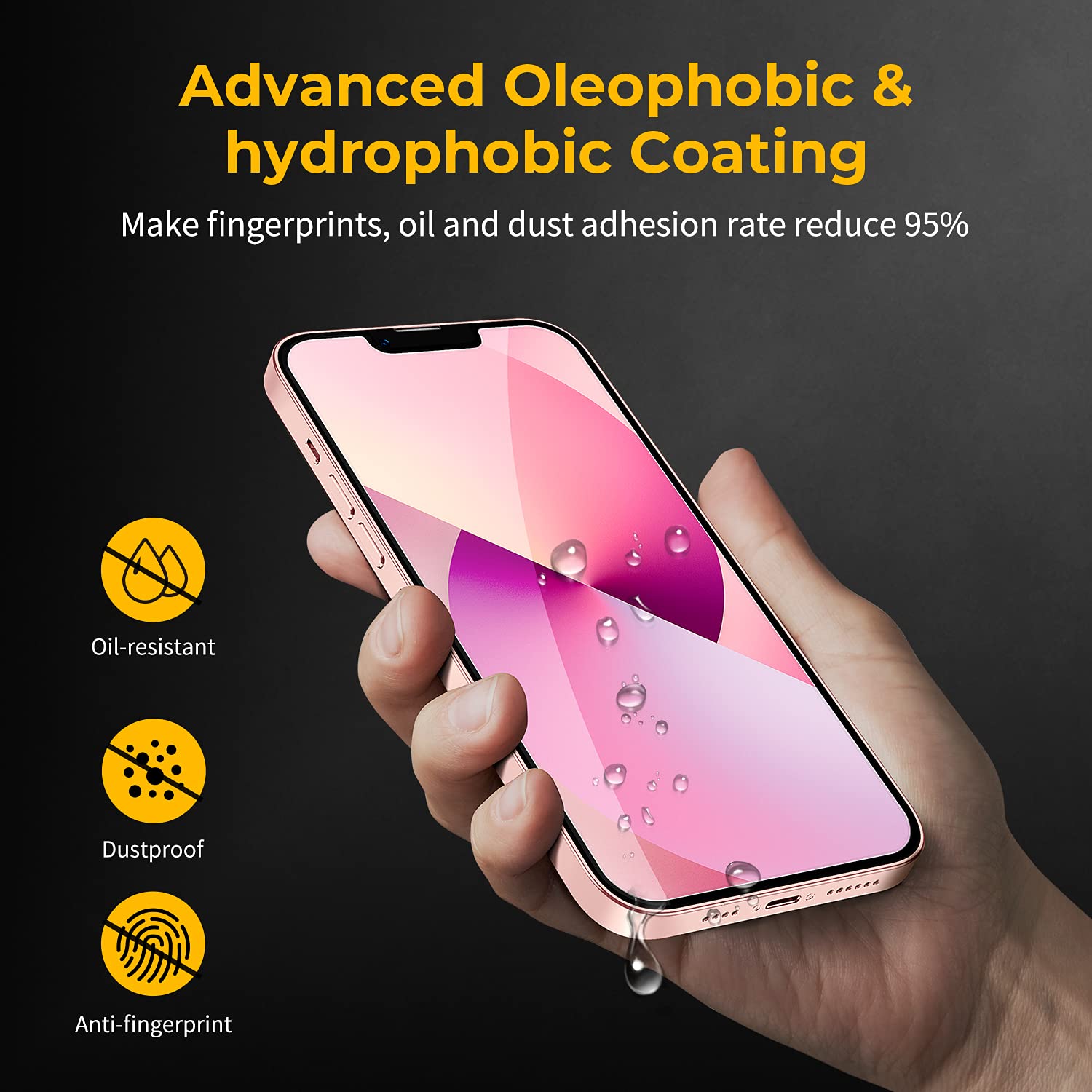 Unbreakcable 3 Pack Screen Protector For Iphone Iphone 14/13/13 Pro, Double Shatterproof Tempered Glass [Easy Installation Frame