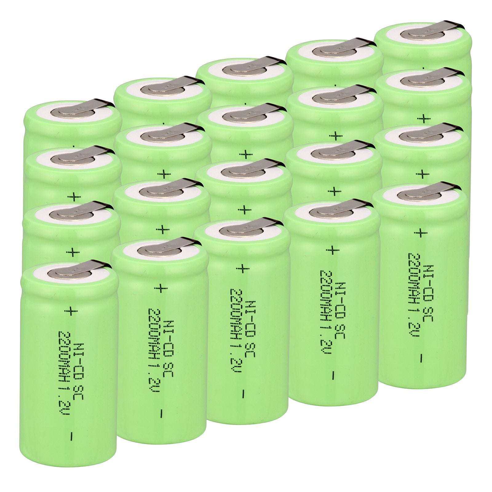 Odstore Ni Cd Rechargeable Battery Sub C Sc Batteries (Green*20)