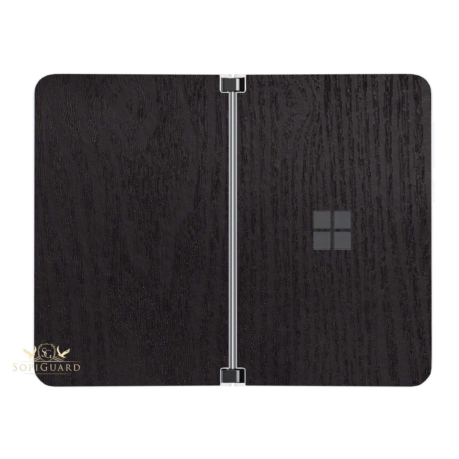 Sopiguard Sticker For Surface Duo Phone Edge To Edge Precision Vinyl Skin Wrap (Wood Black)