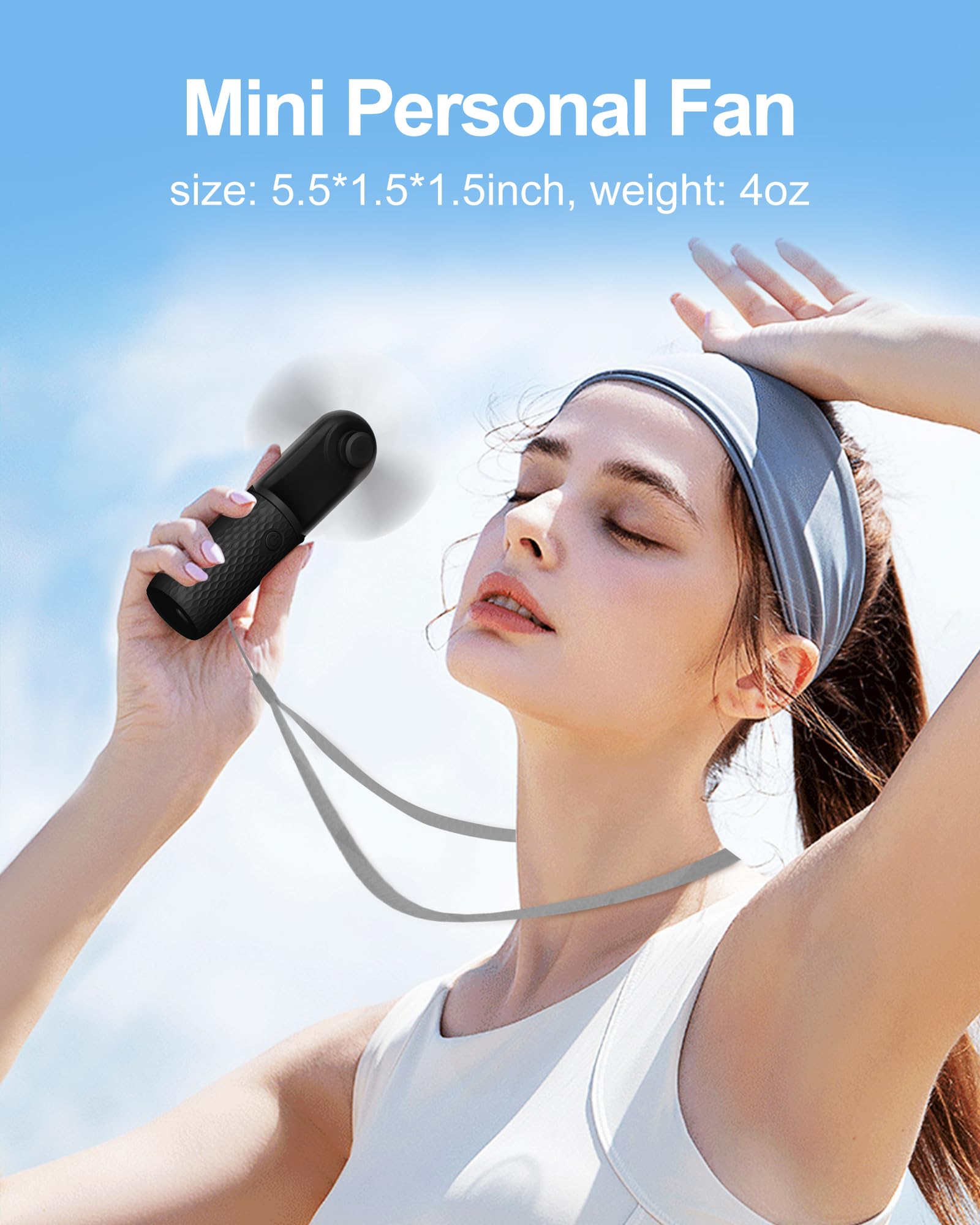 Coohea Mini Fan Handheld Fan Small Portable Fan 2 Speeds Powerful Fan Usb Rechargeable Battery Operated Fan Personal Hand Held F