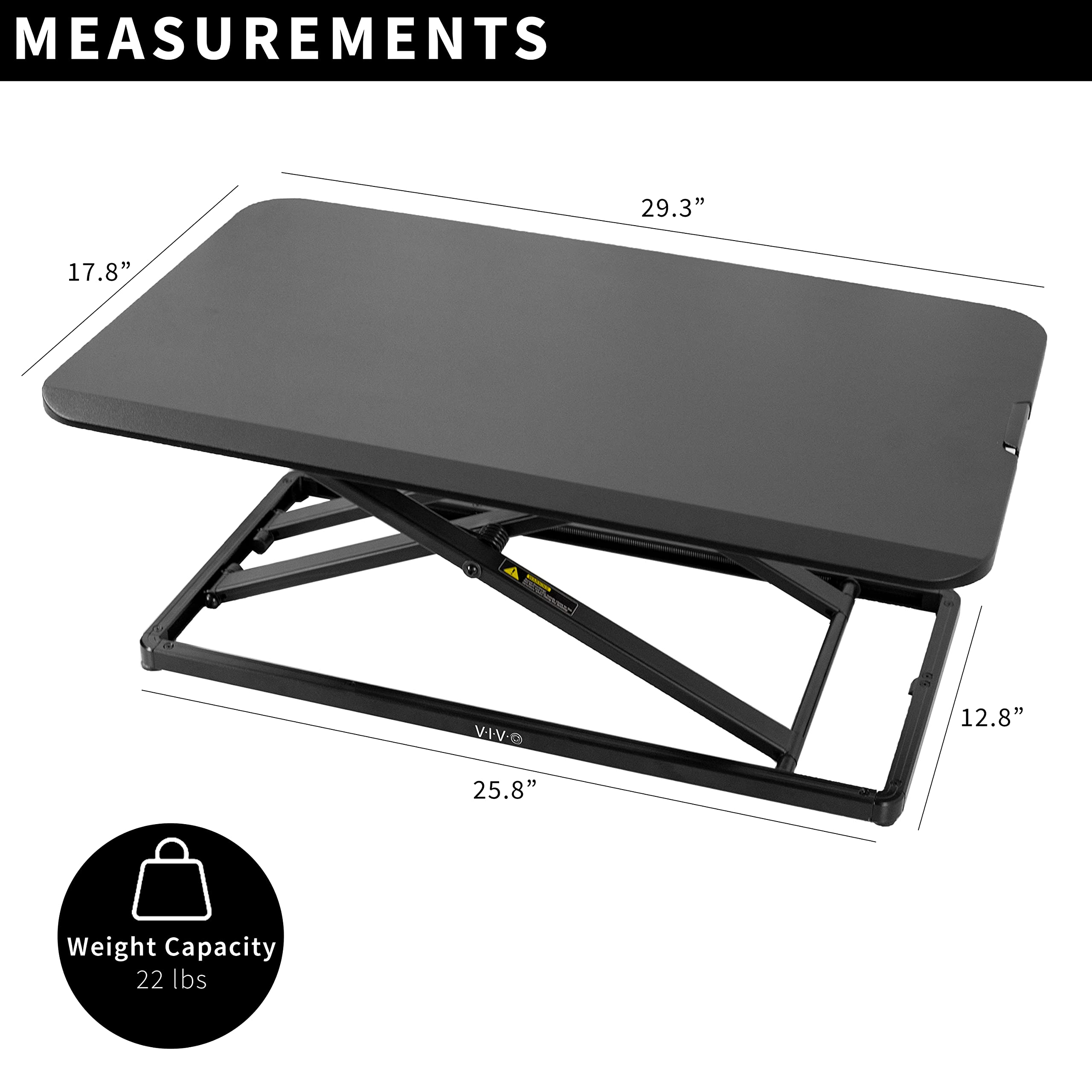 VIVO Economy Single Top Height Adjustable 29 inch Standing Desk Converter, Sit Stand Tabletop Monitor and Laptop Riser Platform Workstation, DESK V000U