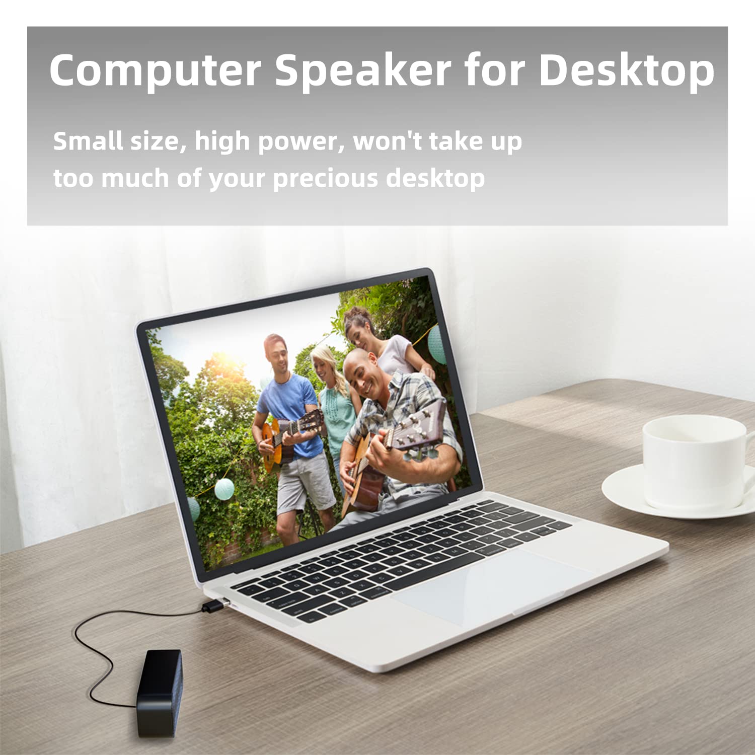 Shuley Computer Speaker For Desktop, Wired Pc Speaker, Portable Usb Speaker For Laptop, Plug And Play, Sound Bar For Office, Hom