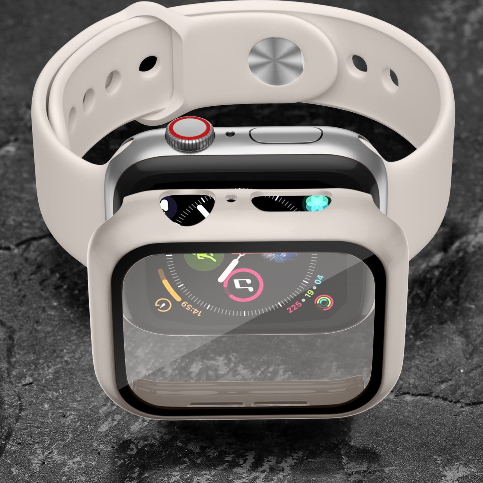 Charlam Compatible With Apple Watch Case 44Mm Iwatch Se Series 6 5 4 With Screen Protector, Slim Guard Thin Bumper Full Coverage