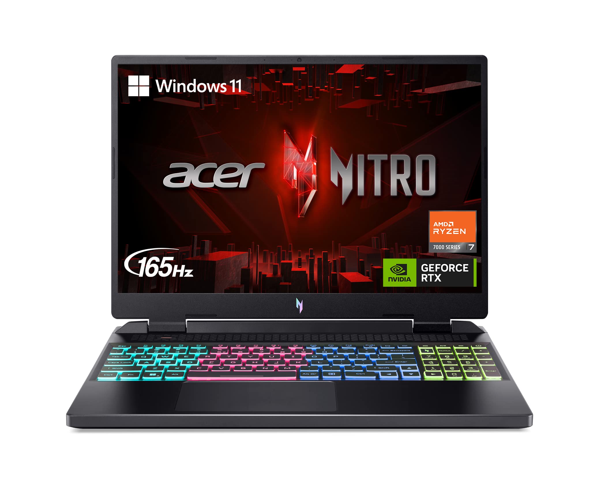 Acer Nitro 16 Gaming Laptop | Amd Ryzen 7 7840Hs Octacore Cpu | Nvidia Geforce Rtx 4050 Laptop Gpu | 16'' Wuxga 165Hz Ips Displa