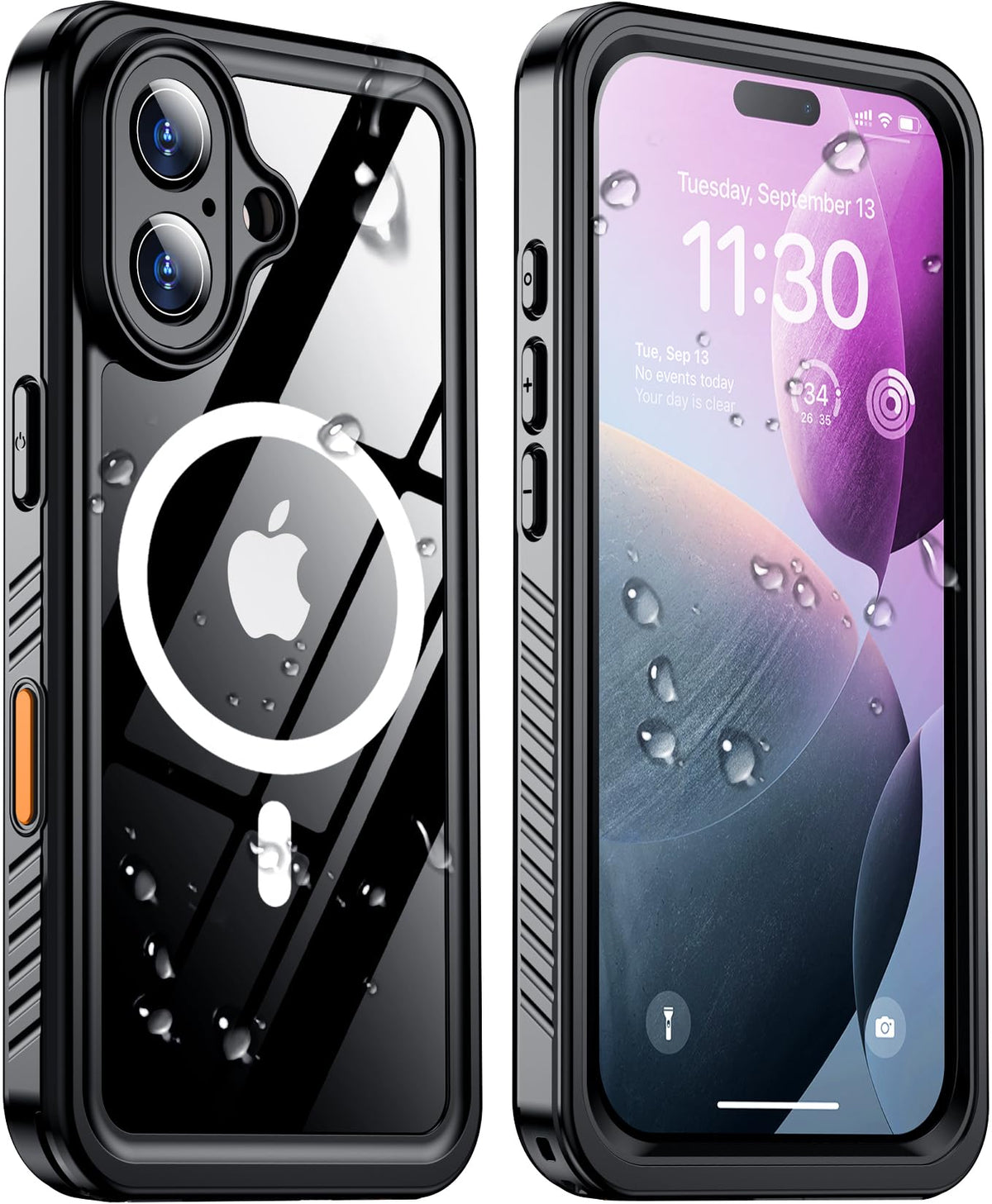 Temdan Magnetic For Iphone 16 Plus Case Waterproof,Built In Screen Protector[Ip68 Underwater][Upgrade Military Dropproof][Compat