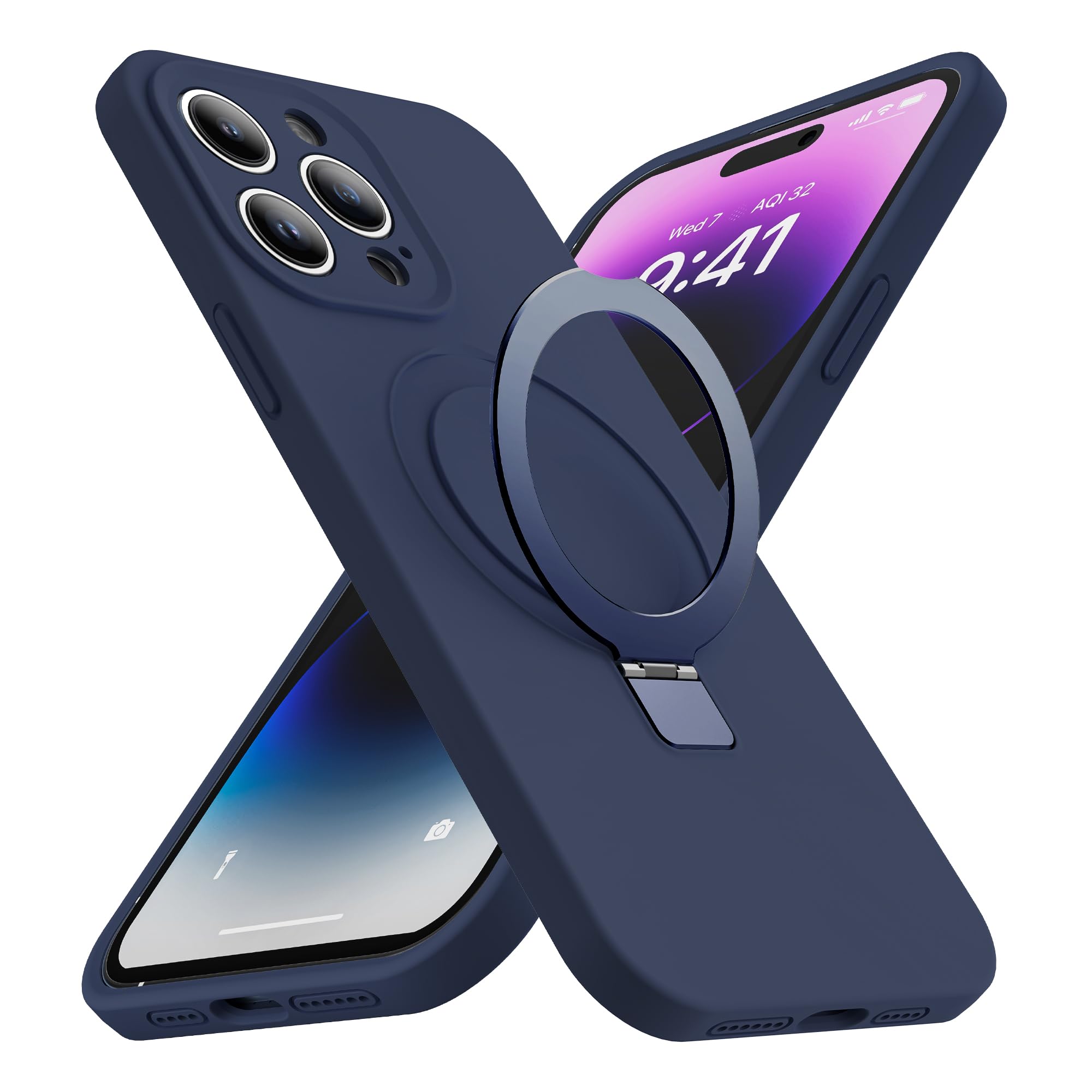 Skylmw Designed For Iphone 14 Pro Max Case With Magnetic Invisible Stand Compatible With Mag Safe Military Drop Tested Shockproo