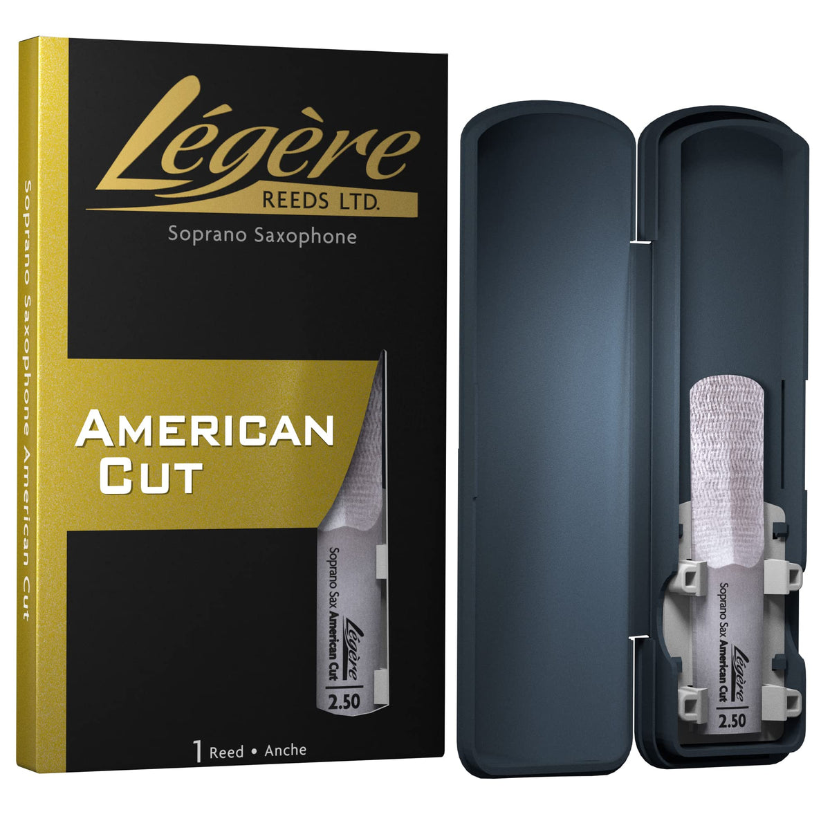 L  Gre Reeds   Soprano Saxophone Reed, American Cut, Strength 2.50 (Ssa2.50)   Premium Synthetic Woodwind Reed
