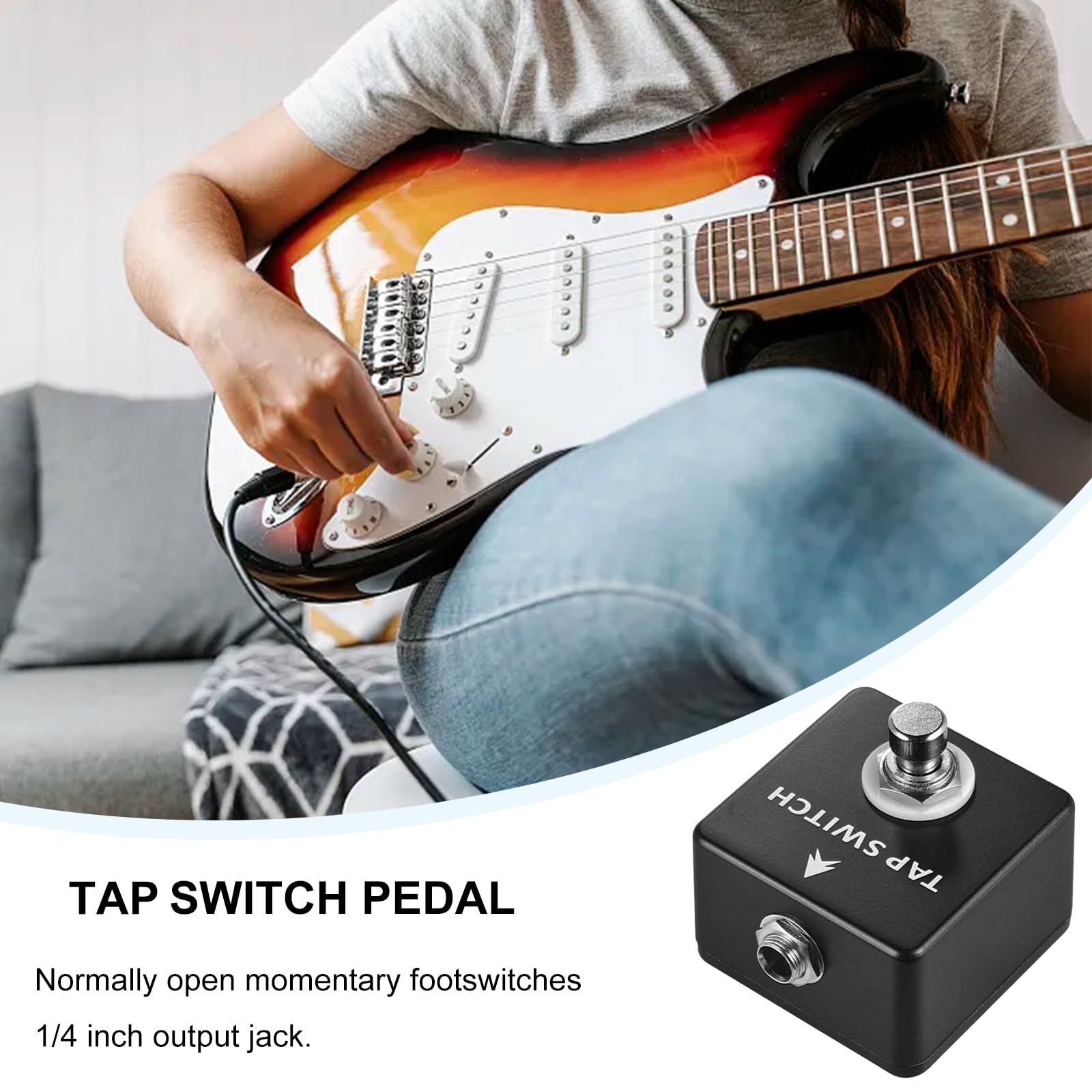 Guitar Footswitch Pedal Tap Switch Pedal, Single Momentary Footswitch, For Time Based Effects Pedal And Muti Effects Pedal