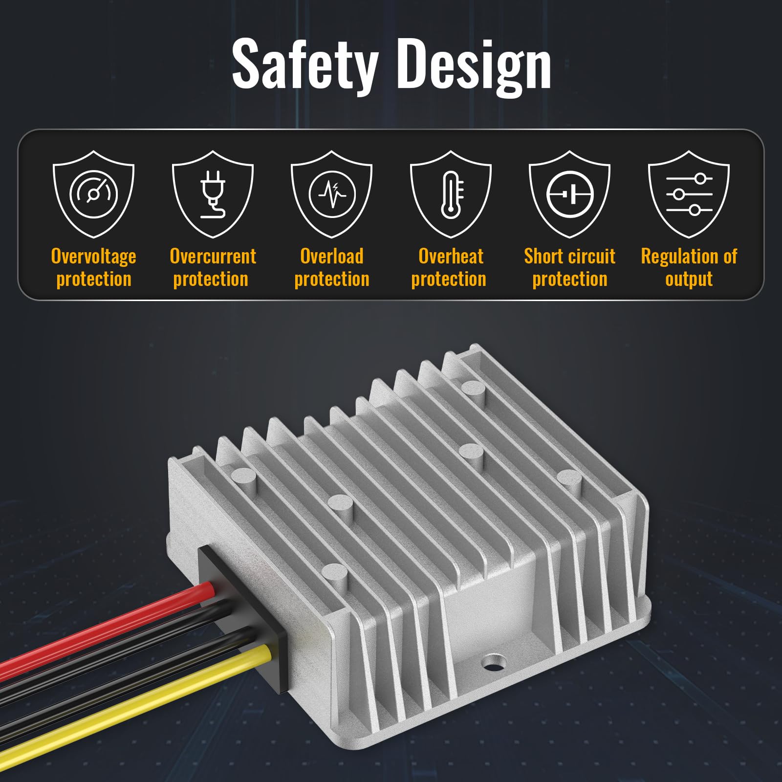 Kzreect 20V To 12V Step Down Converter Compatible With Dewalt 20V Battery, Dc 12V 20A 240W Voltage Reducer Regulator For Golf Ca
