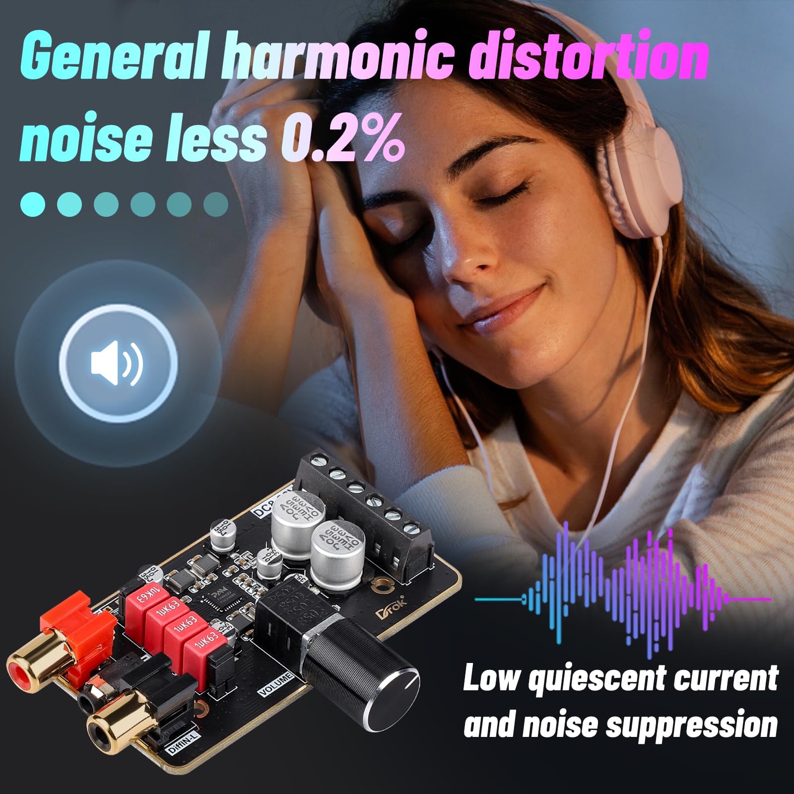 Drok 12V Amplifier Board, 15W+15W 2.0 Dual Channel Audio Amplifier Board Pam8620 Dc 8 26V 24V Digital Stereo Amp Module Class D Mini Power Amplify Circuit For Sound System Speaker Diy