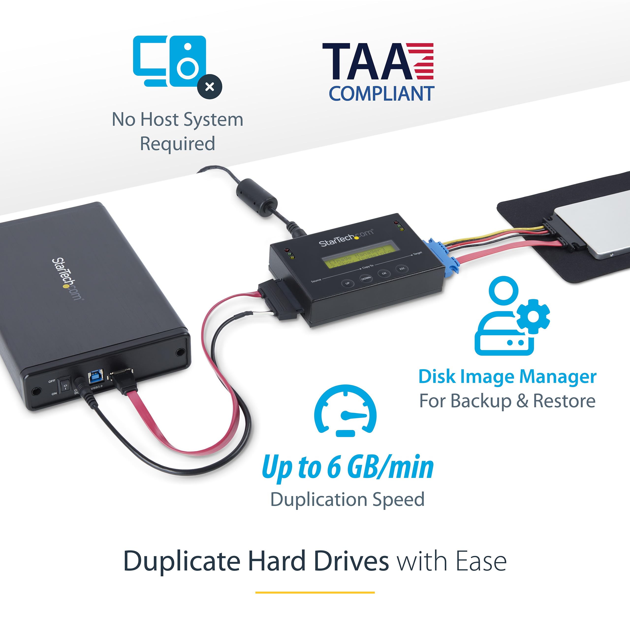 Multiple Hdd Standalone 2.5/3.5 Sata Hard Drive Duplicator W/Multi Hdd/Ssd Image Ba ...