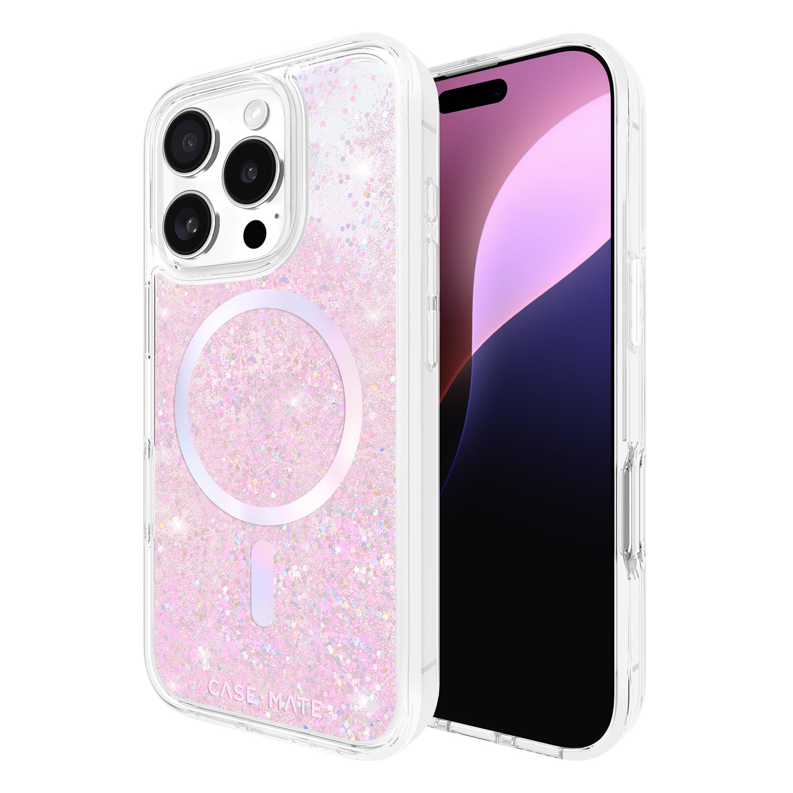 Case Mate Iphone 16 Pro Case [Compatible With Magsafe]   Iridescent Liquid Glitter Phone Case With 12Ft Drop Protection   Premiu