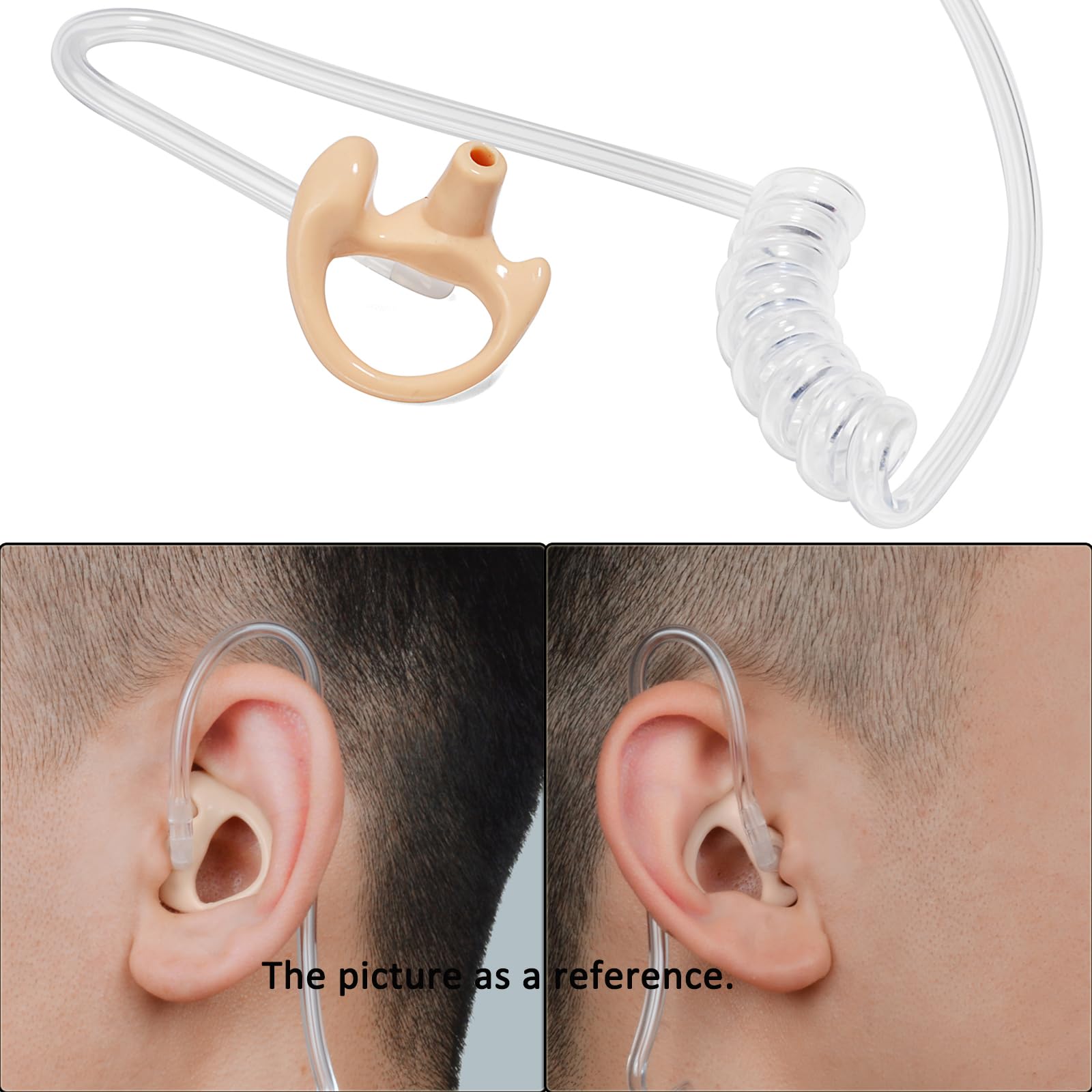 Hys Soft Larger Earmold Replacement Ear Pieces Flexible Open Ear Insert Ear Buds For Walkie Talkie 2 Way Radio Transparent Air Acoustic Earpiece Headset