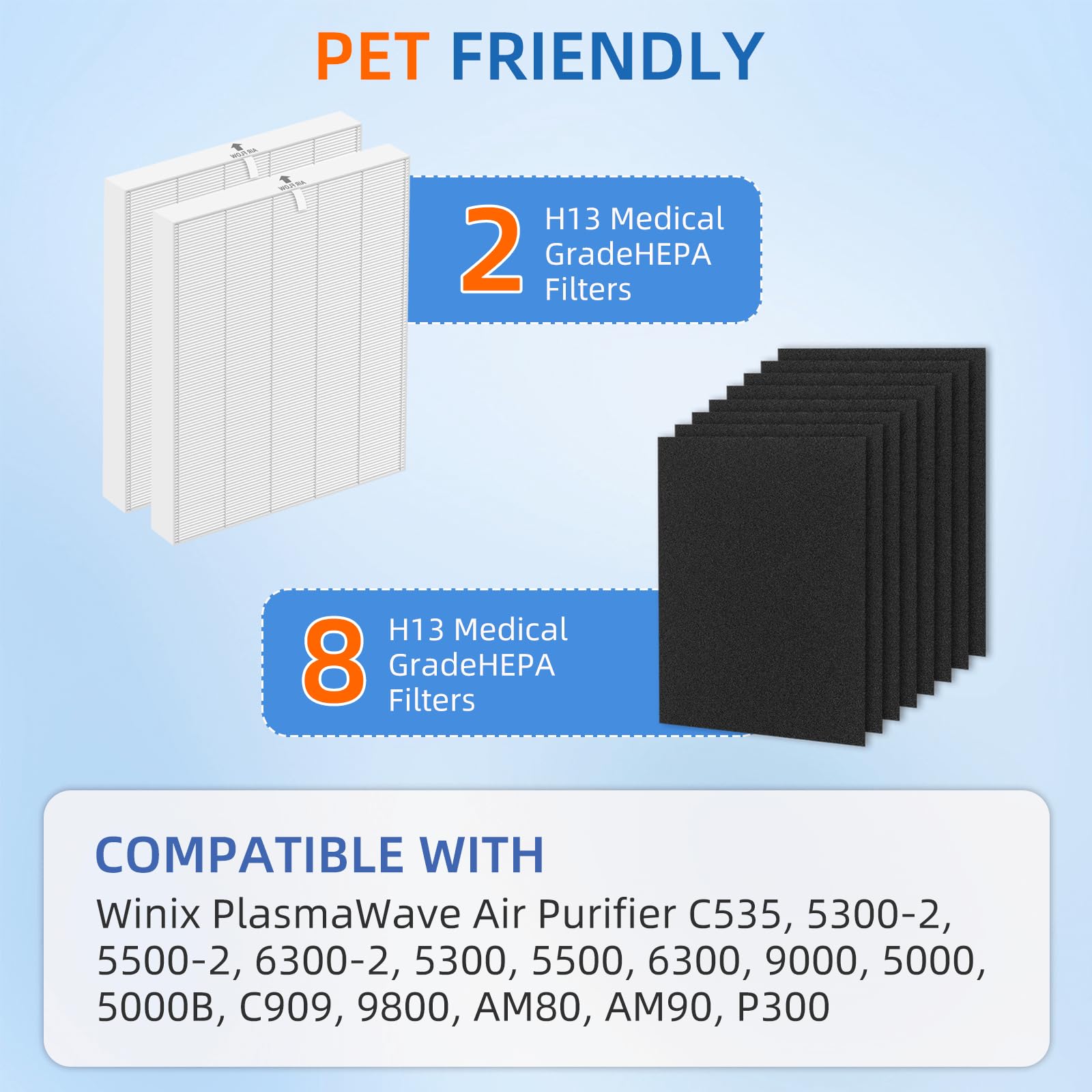115115 Hepa Replacement Filter A For Winix Plasmawave Air Purifier C535 5300 5300 2 6300 6300 2 P300 Am90 C909 9800,2 X True Hep