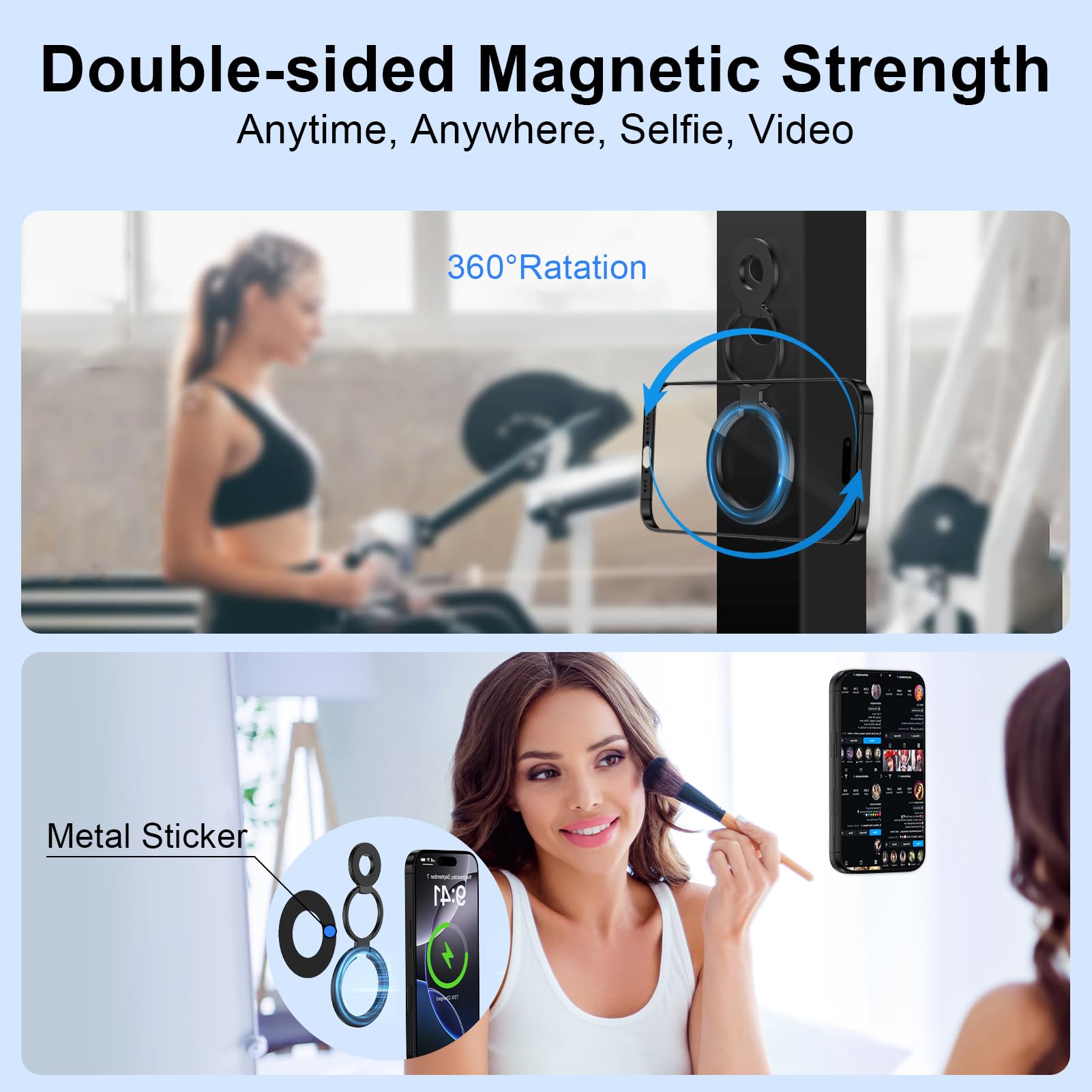 Magnetic Phone Ring Holder For Samsung Galaxy S25 Ultra S25 S24 Fe S24 Ultra, Removable Magsafe Phone Grip With Kickstand For Ip