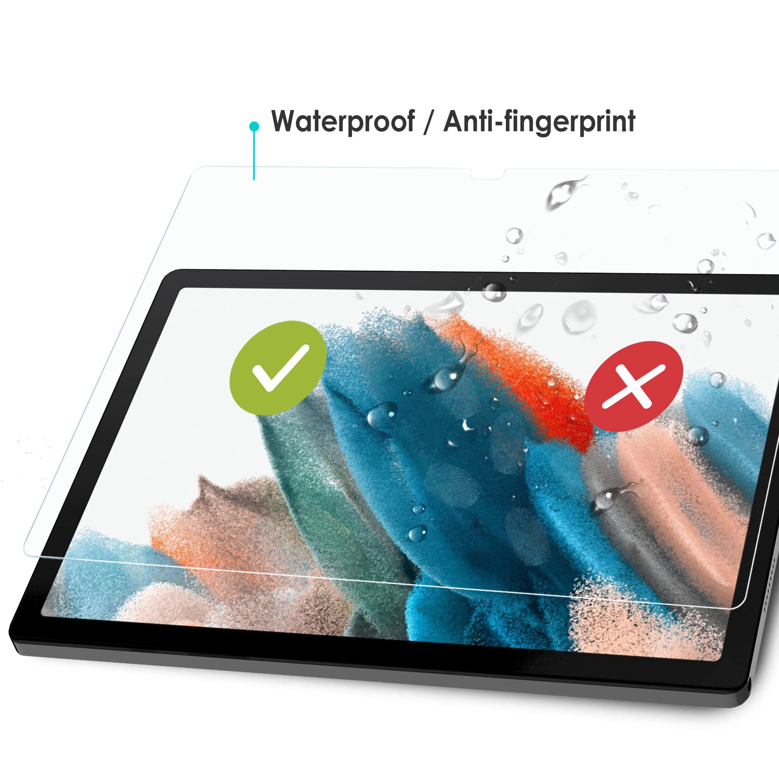 Wd&Cd 2 Pack Screen Protector Compatible With Samsung Galaxy Tab A8 10.5 2021, Tempered Glass Film Replacement For Galaxy Tab A8