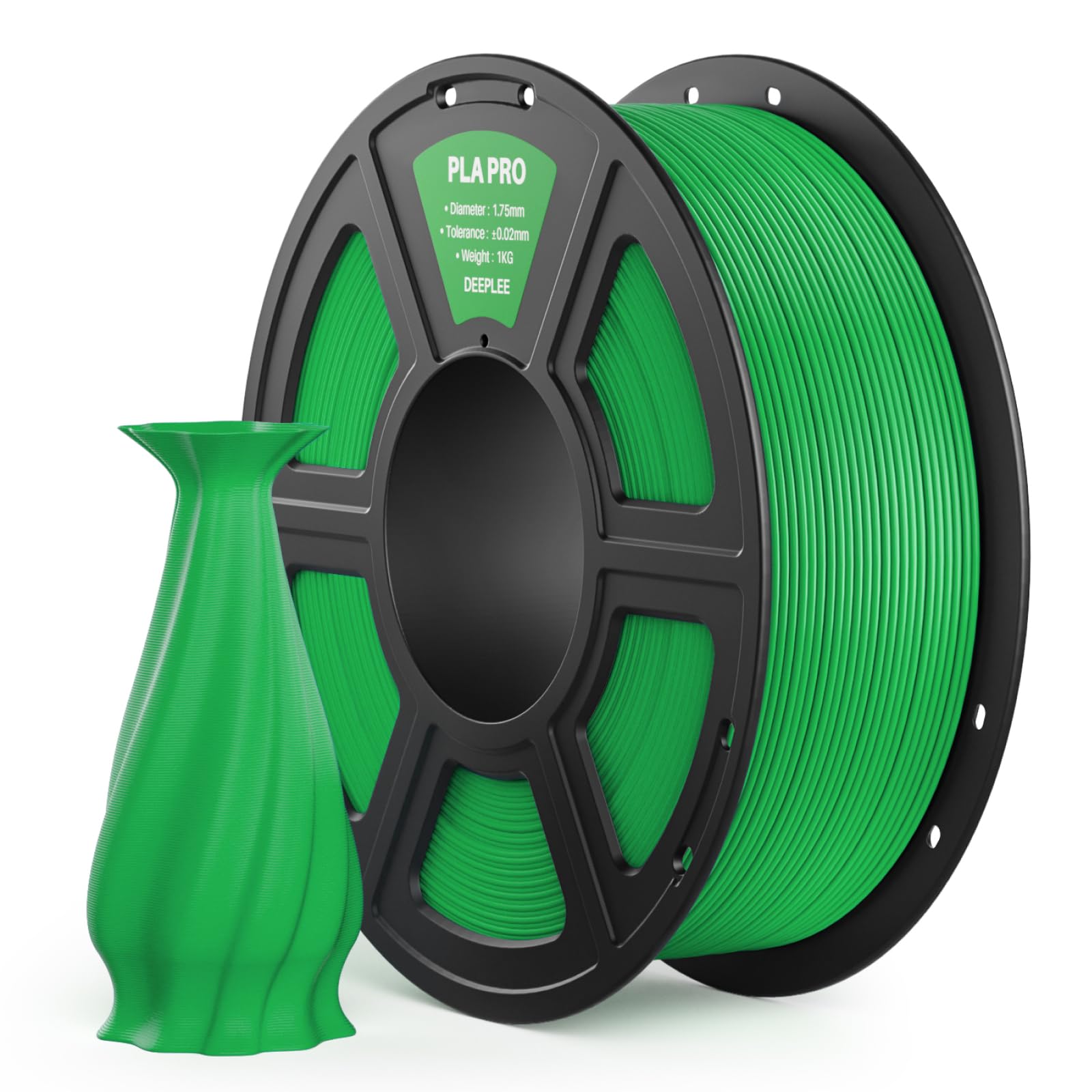 DEEPLEE PLA PRO Filament 1.75mm, 3D Printer Filament, Grass Green 1kg