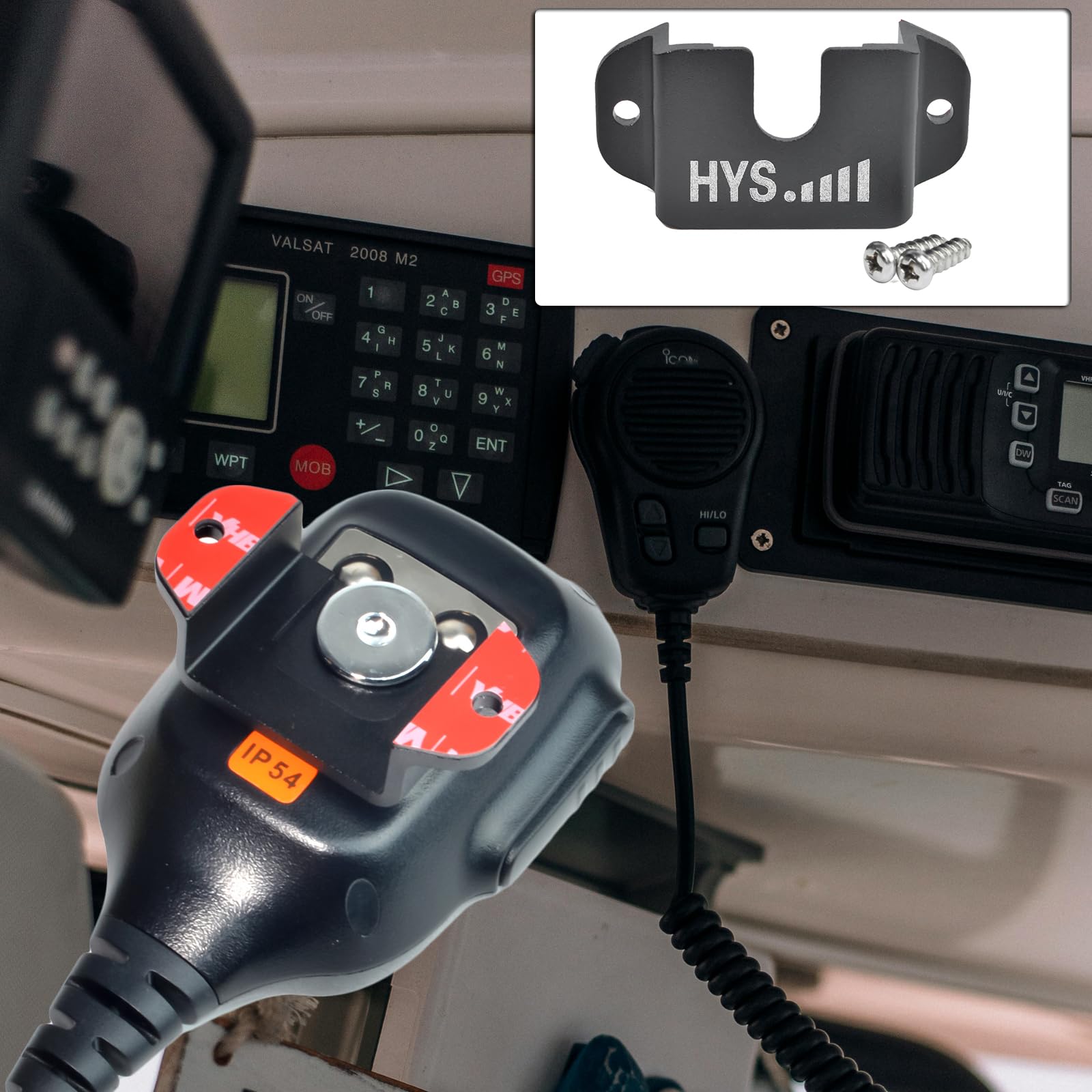 Hys Single Side Radio Car Mount, Universal Amateur Cb Radio Microphone Mic Hanger Holder Mounting Kit With Screws For Handheld Cb & Vhf Uhf Handheld Radios&Shoulder Speaker Mic(Black 1Pc)