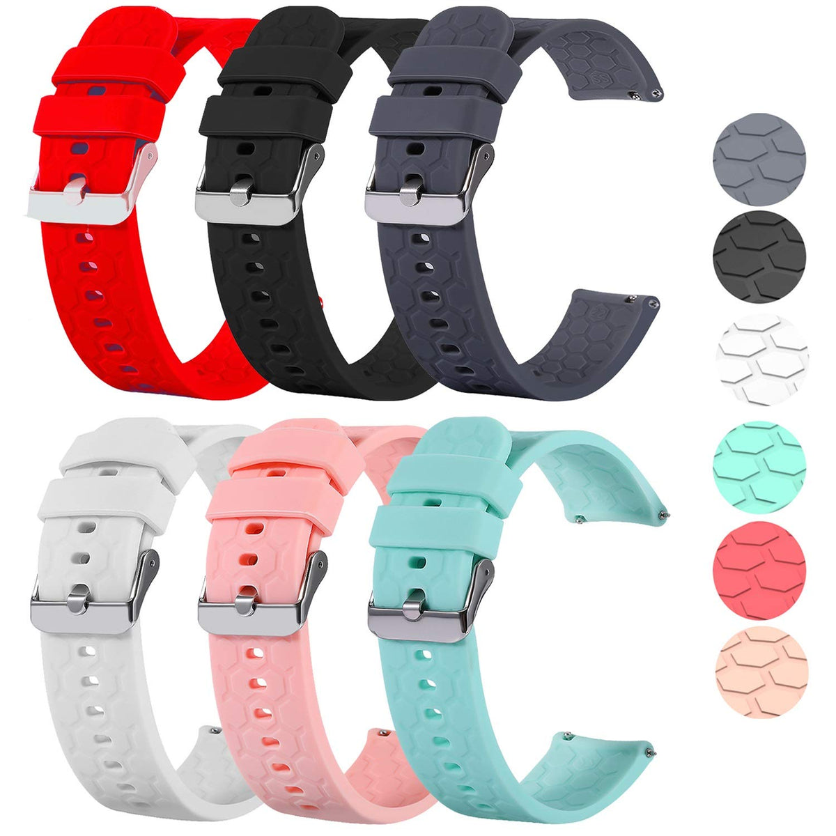 Ninehorse Compatible With Wwzzey Watch Strap Wristband,Soft Silicone Smart Watch Bands Adjustable Quick Release Smartwatch Band