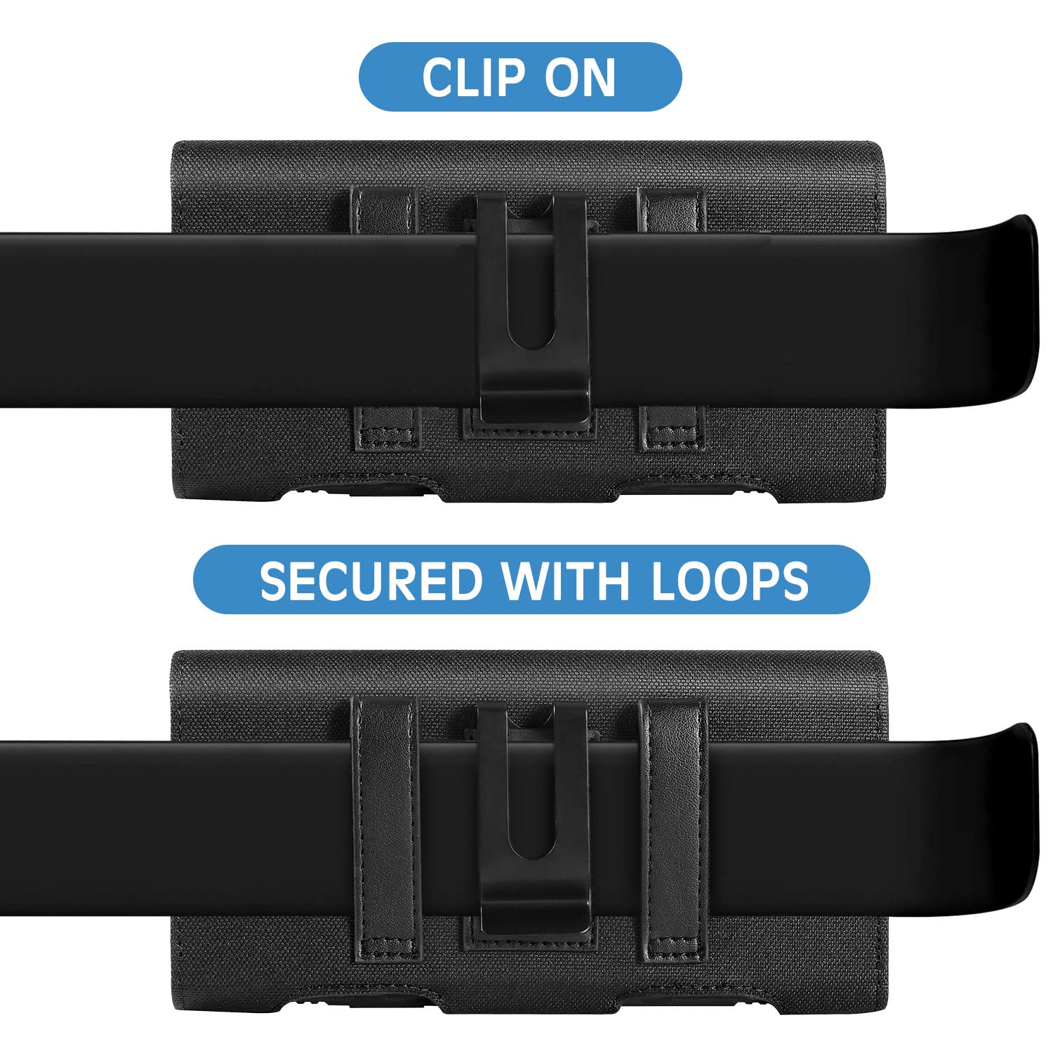 Mopaclle Nylon Cell Phone Pouch Belt Holster Case Compatible With Iphone 15 Pro Max, 14 Pro Max, 13 Pro Max,12 Pro Max, 11 Pro M