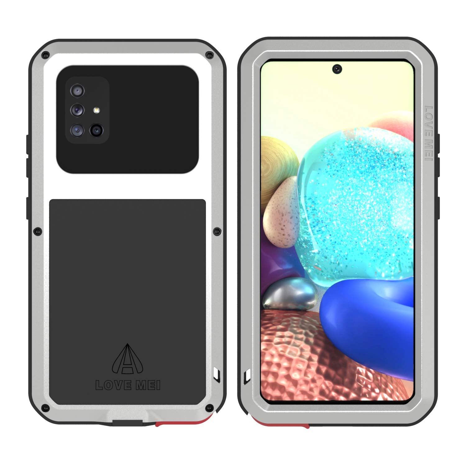 Love Mei Military Rugged Case For Samsung Galaxy A71 5G, With Tempered Glass Screen Protector, Shockproof Dustproof Scratch Proo