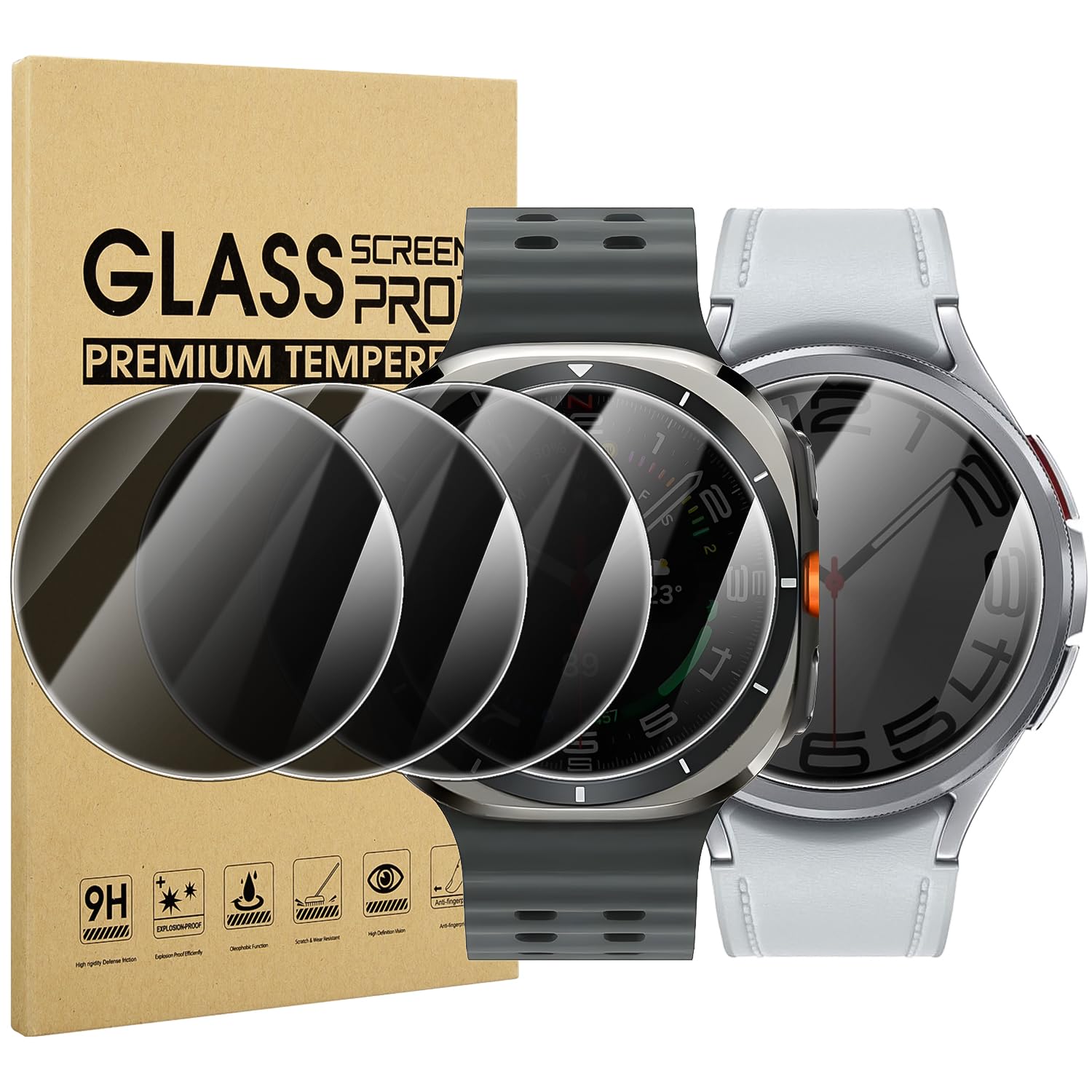 Suoman 4 Pack For Samsung Galaxy Watch 6 Classic 47Mm Privacy Screen Protector, [Anti Peeping] 9H Hardness Ultra Thin Tempered G