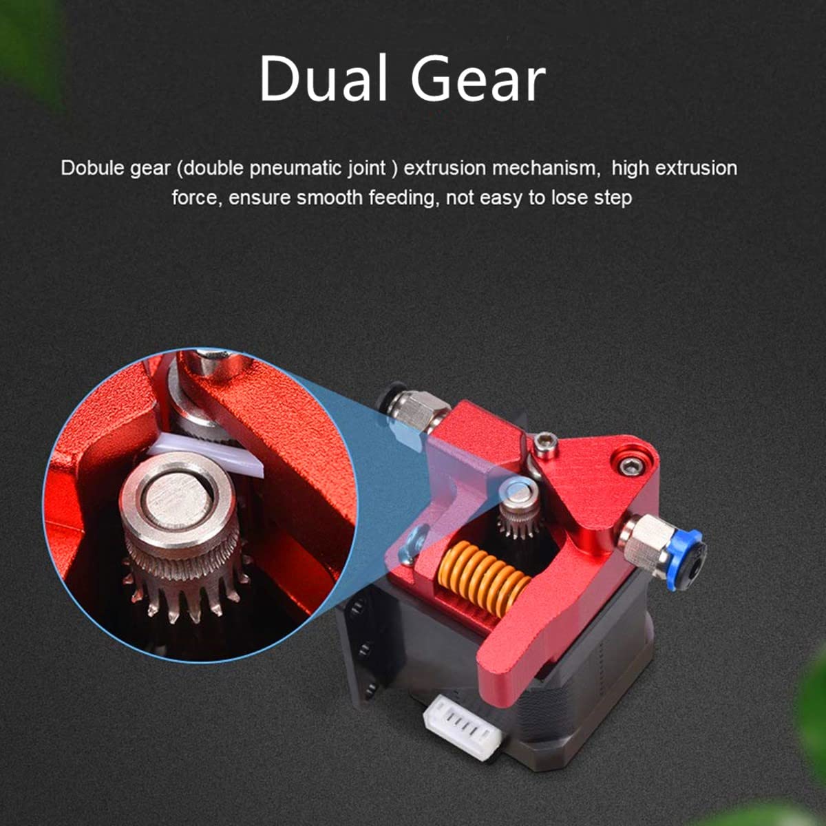 3Dman Dual Gear Extruder Drive Feeder Upgrate For Ender 3 V2, Ender 3 Series, Ender 5 Pro, Ender 5 Plus, Cr10 Series And Other 3
