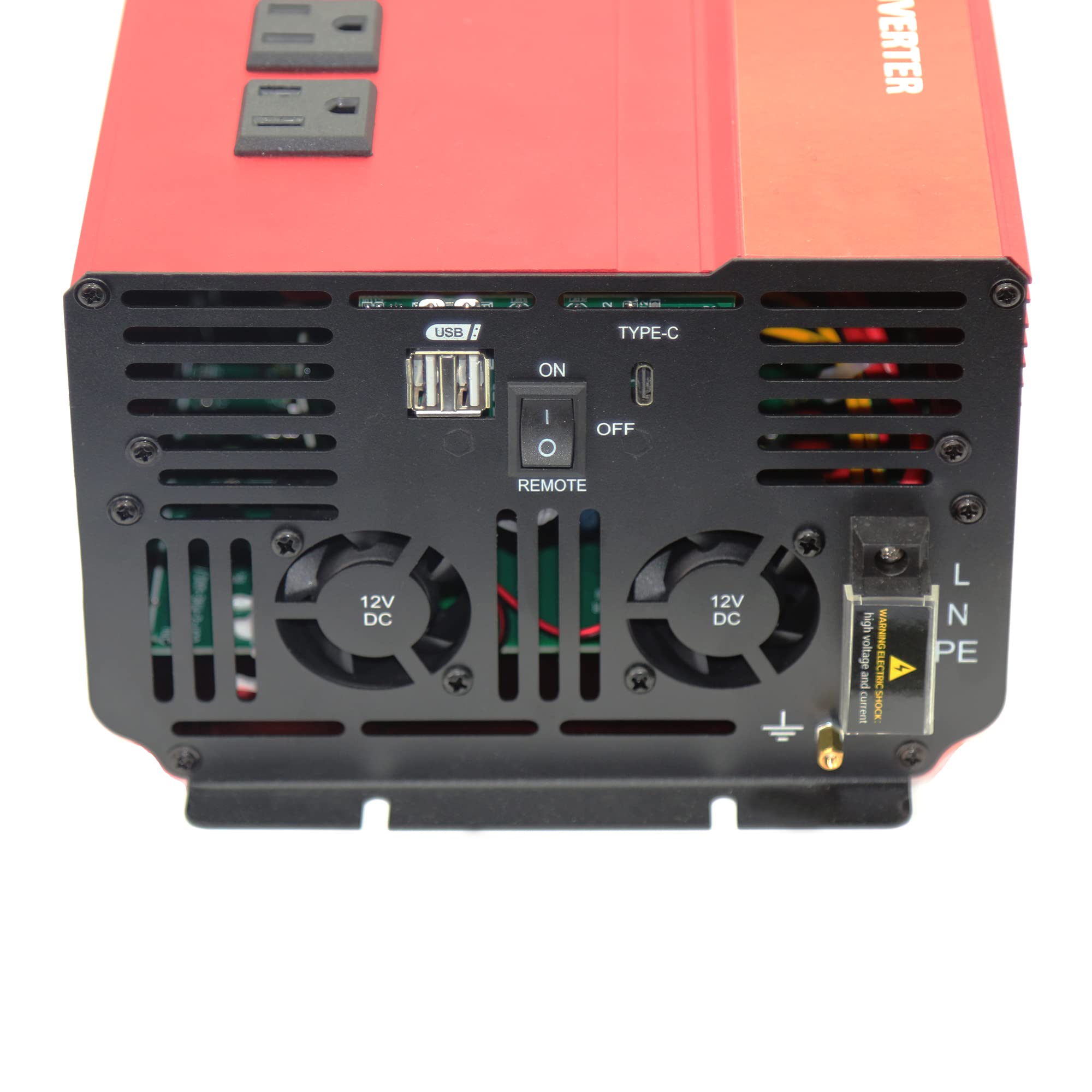 Movffggrm 3000W 12V Power Inverter,Peak 6000W, Car/Truck/Rv Dc 12V To 110V 4Ac Converter, 6X 2.4A Usb Ports,With 18W Type-C Quic