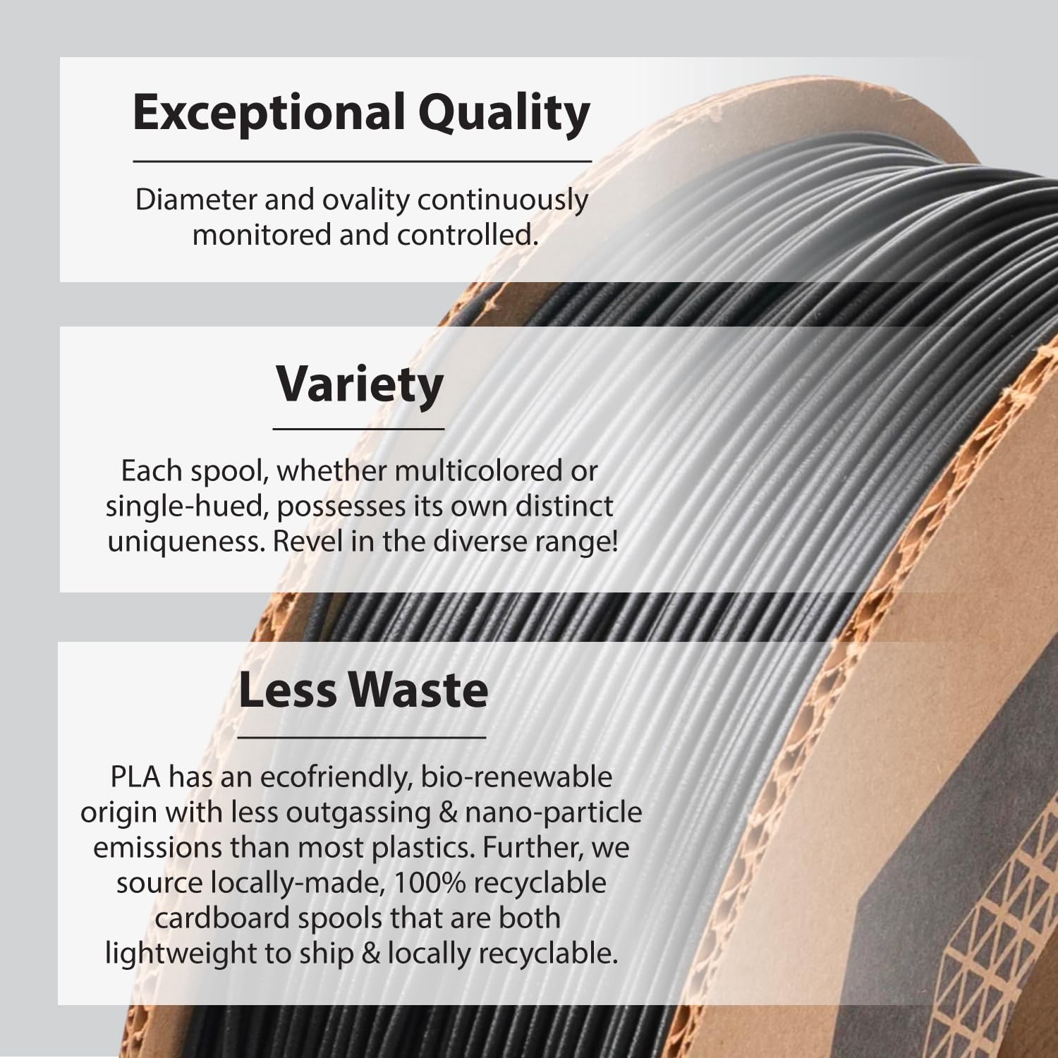 Protopasta 3D Printer Filament | Pla Filament 1.75Mm | Black Recycled Pla | 1Kg Spool