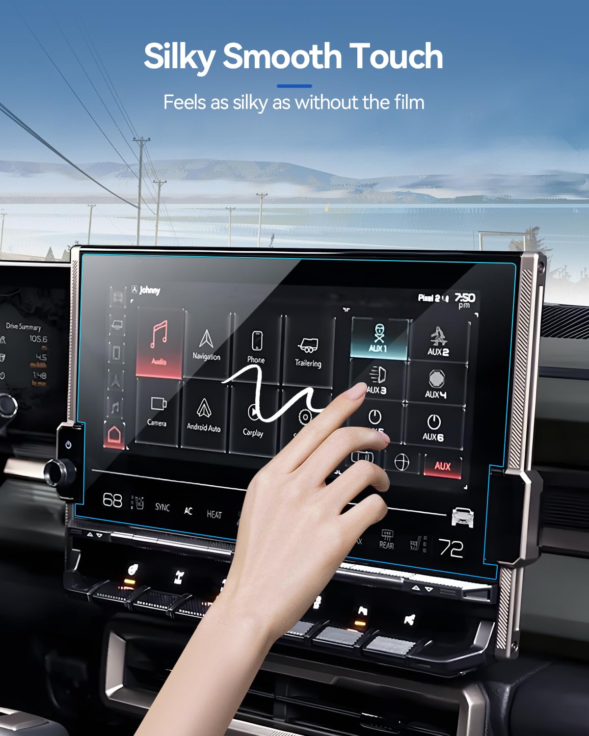 Lantu 2Pcs Car Screen Protector For 2022 2023 2024 Gmc Hummer Ev Pickup & 2024 Hummer Ev Suv Accessories Navigation Nano Touchsc