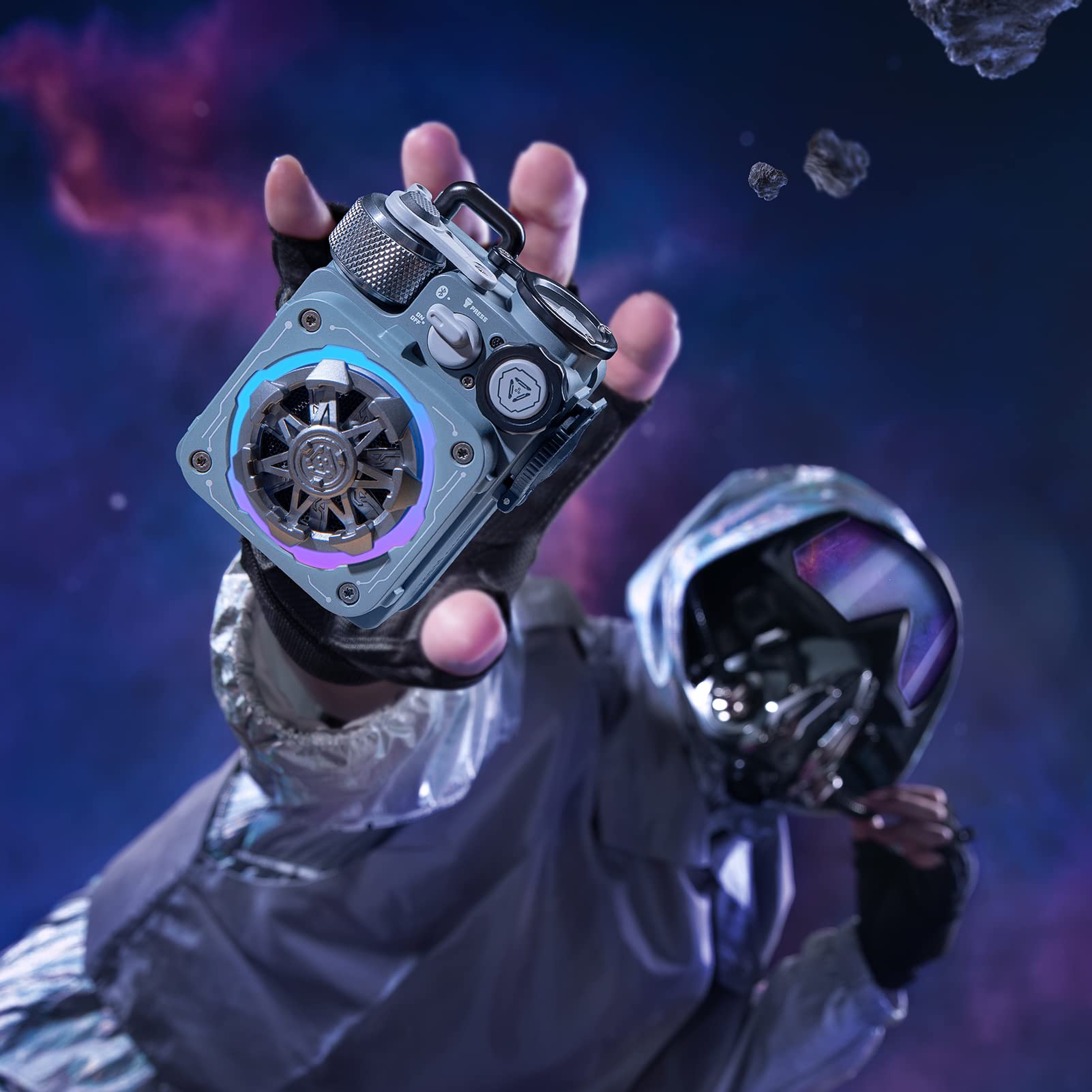 Muzen Cyber Cube-Pro Bluetooth Speaker, Bluetooth 5.0, Portable Speaker With Fidget Spinner, Crystal Clear Sound With Rgb Led Li