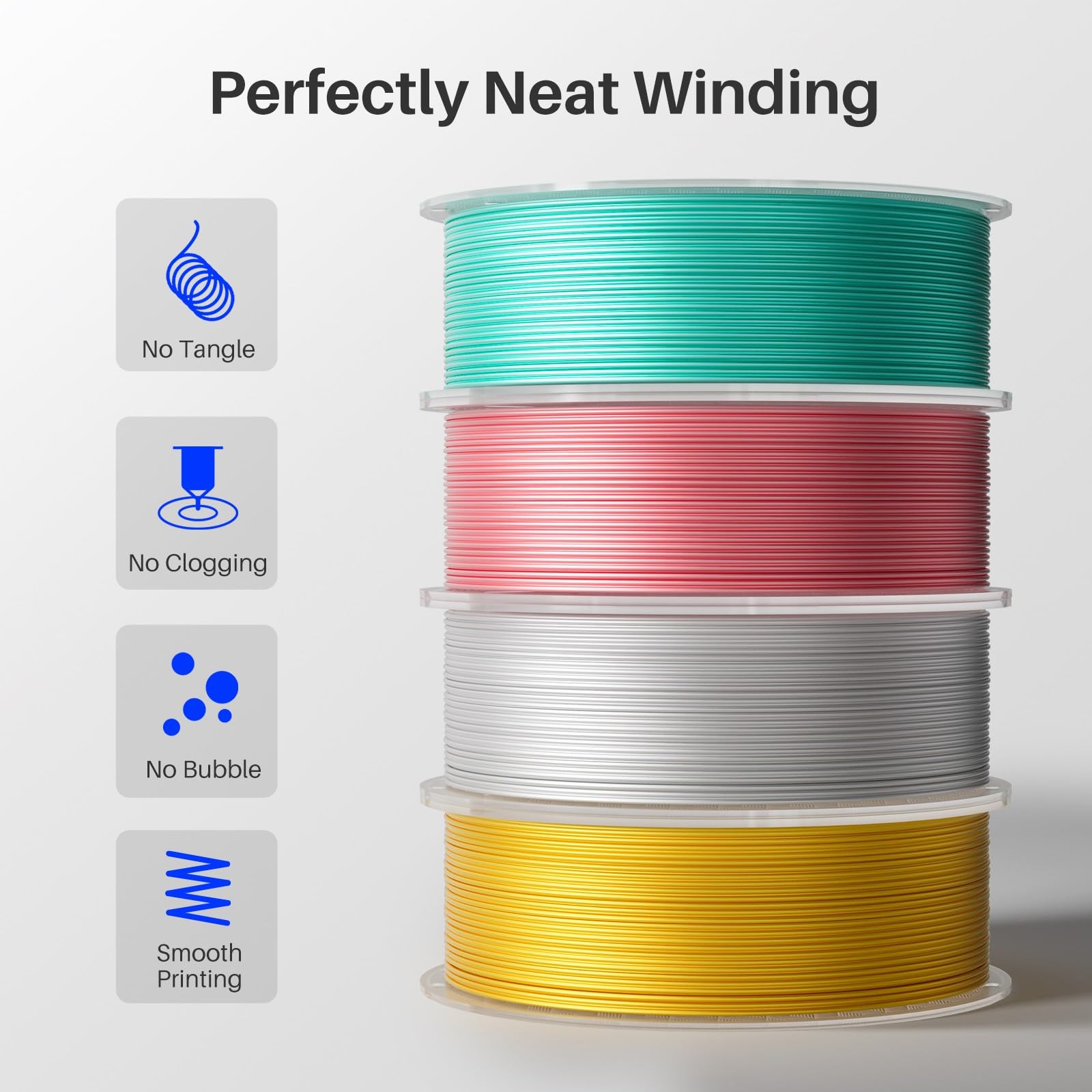 Elegoo Silk Pla Filament 1.75Mm Holly Green 1Kg, 3D Printer Filament Dimensional Accuracy +/  0.02Mm, 1Kg Spool(2.2Lbs) Fits For