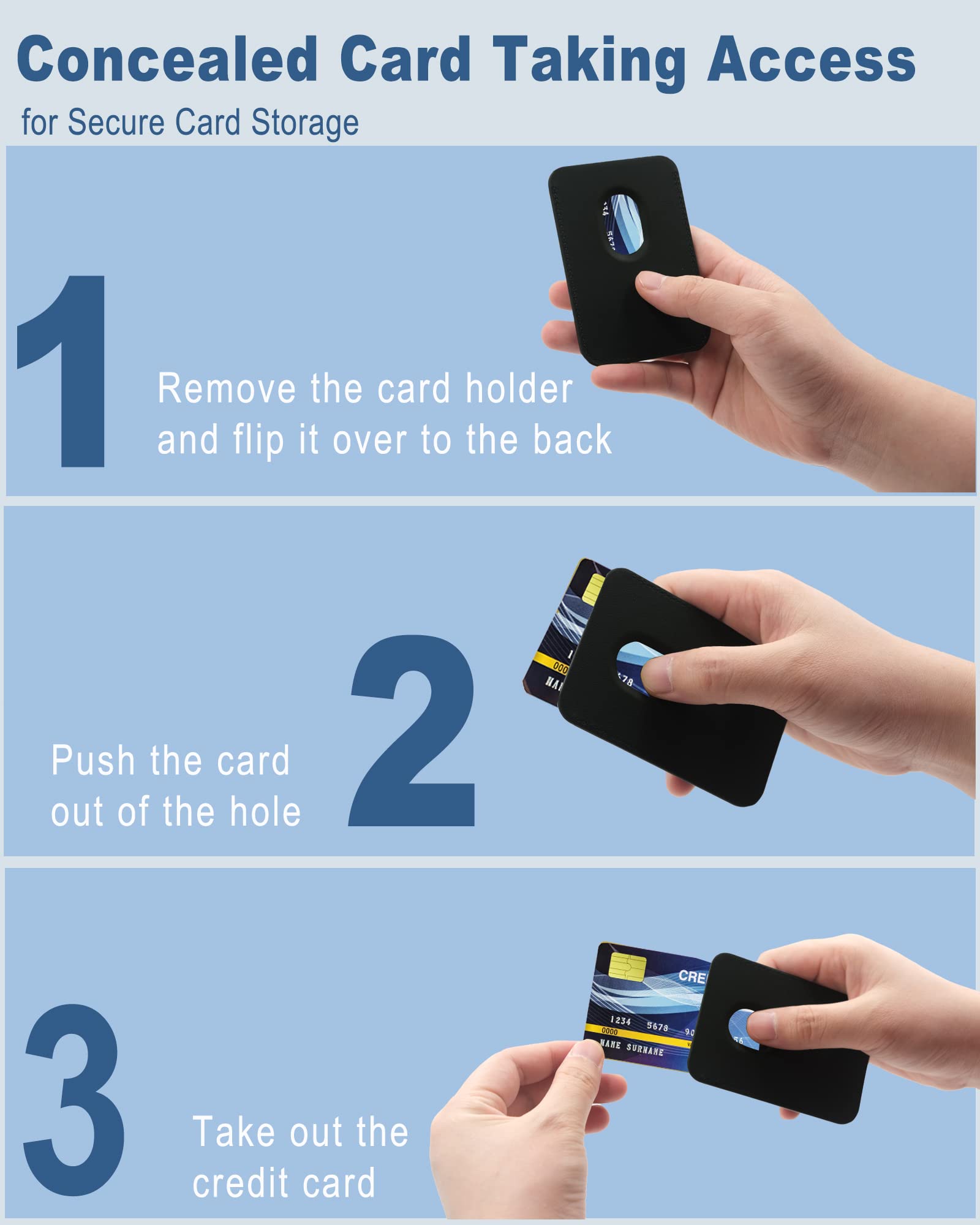 Meroqeel Magnetic Card Wallet Holder With Ring For Magsafe Iphone 14/13 / 12 Mini Plus And Pro Max Series, Leather Mag Safe Cell