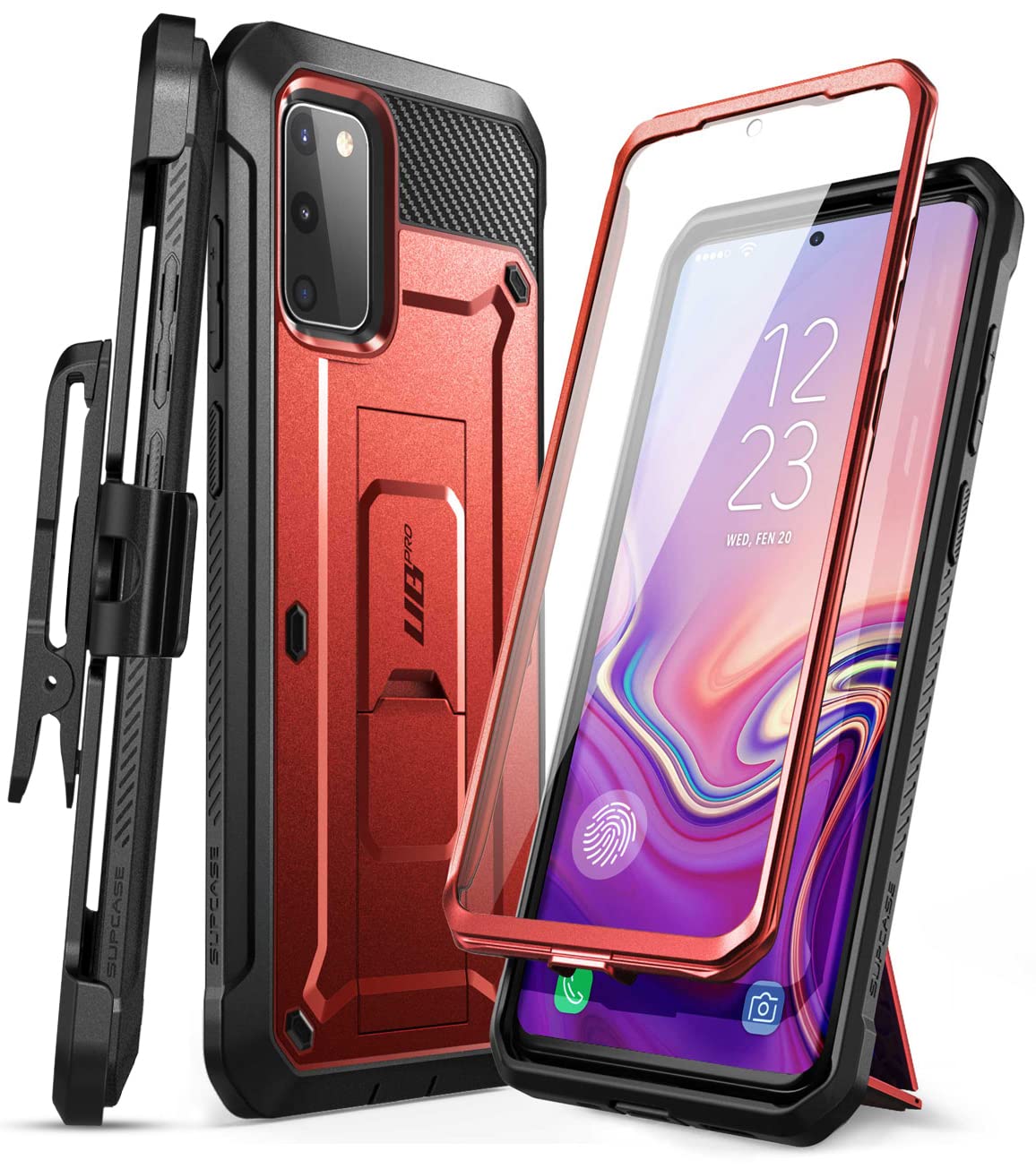 SUPCASE for Samsung Galaxy S20 FE 5G Case with Screen Protector (Unicorn Beetle Pro), [Built-in Stand & Belt-Clip] Heavy Duty Fu